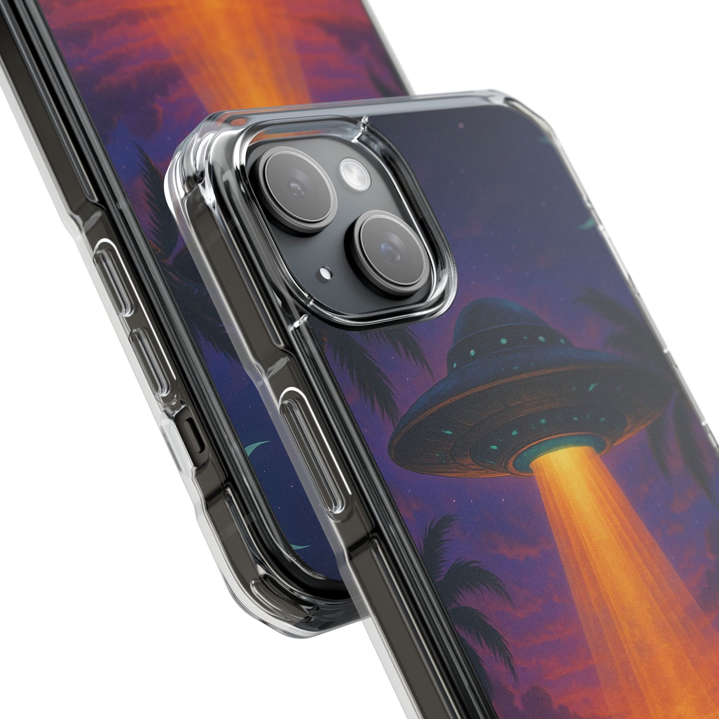 Beach UFO at Night Magnetic Clear Phone Case, Many Models