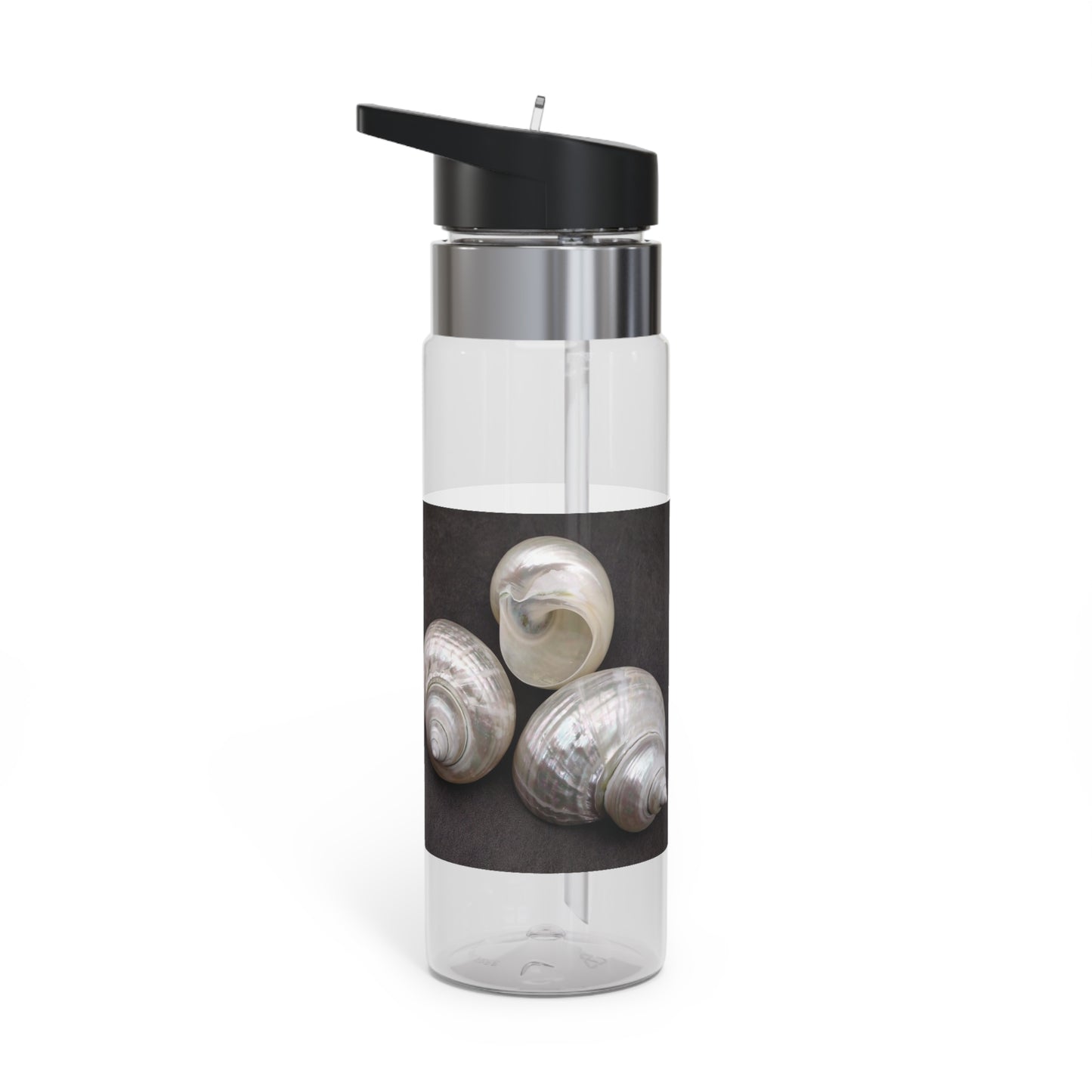 Tropical 20oz Tritan Sport Water Bottle -  Leakproof, Lightweight, BPA-Free / White Nautilus Shells