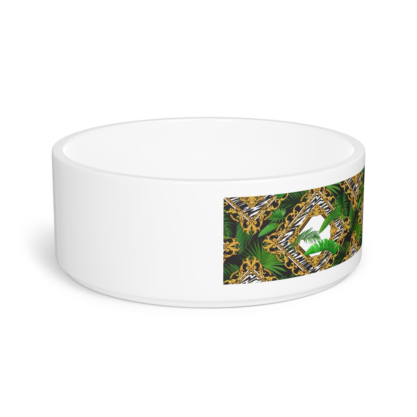 Pet Bowl, Jungle Luxe White