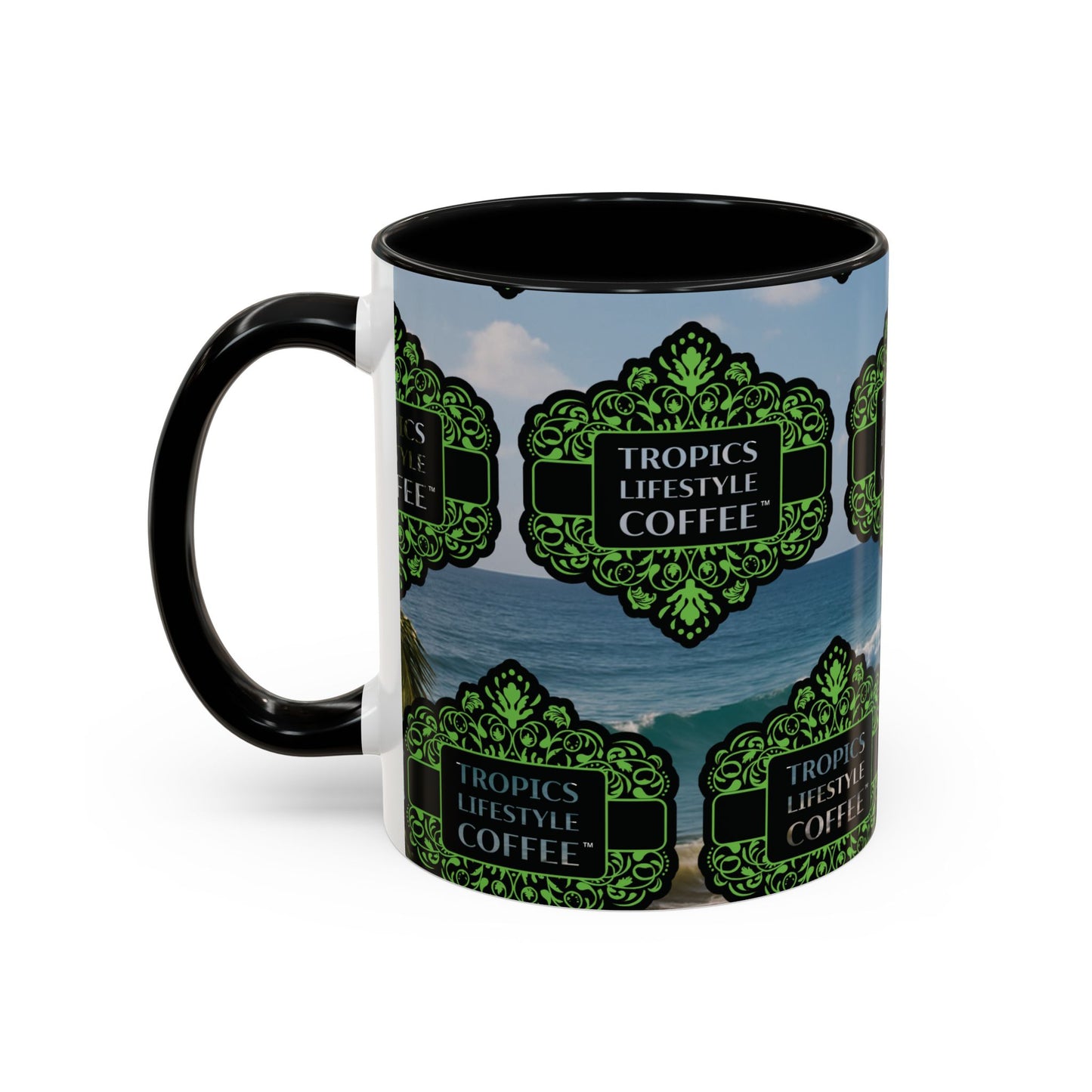 Accent Coffee Mug (11, 15oz), 8 Colors - Tropics Lifestyle Coffee, Meet You There