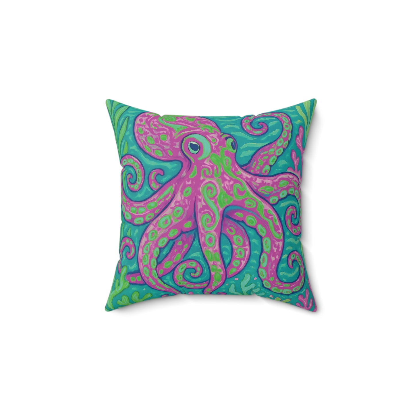Decorative Pillow - Accent Cushion, 4 Sizes / Octopus Kraken Joe, Purple