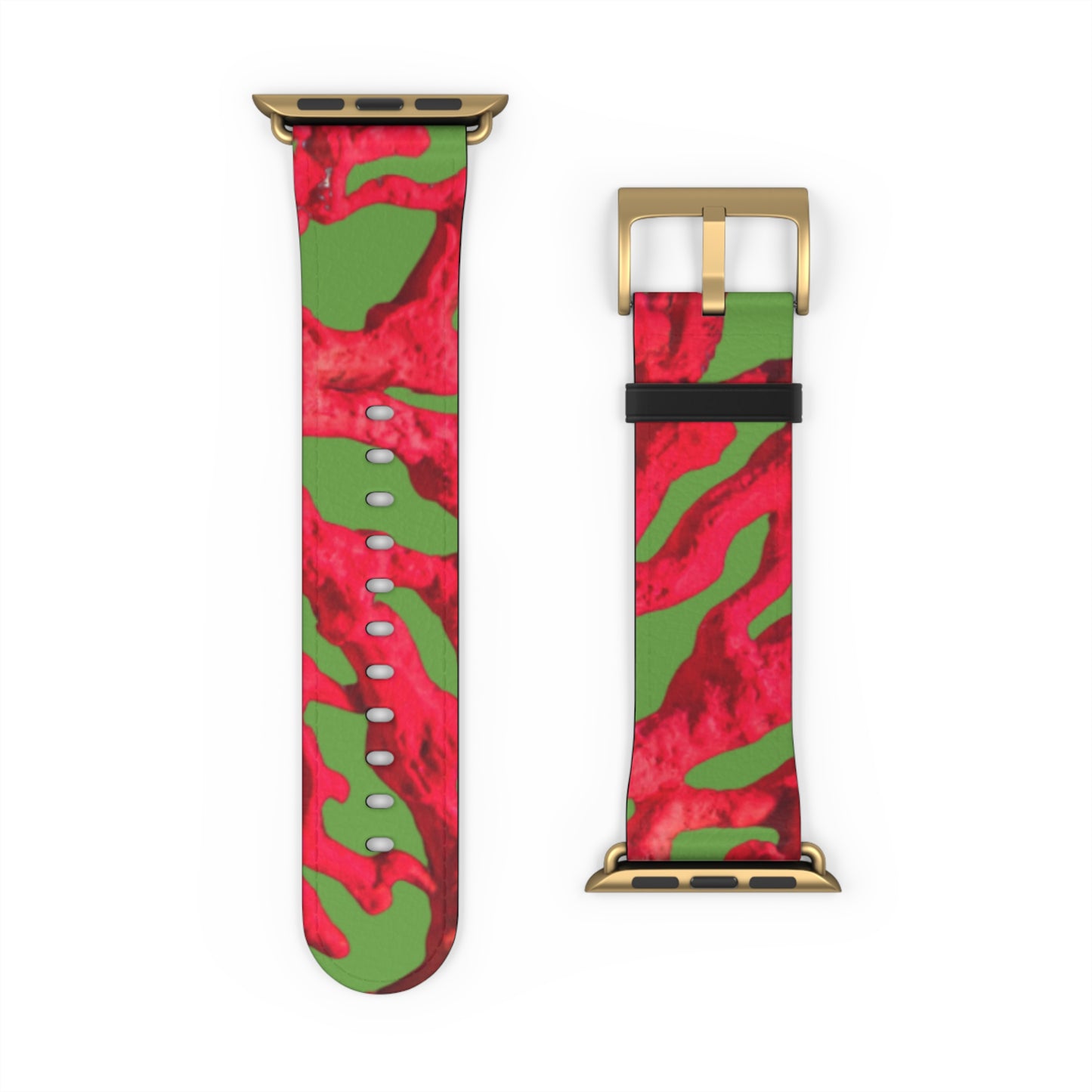 Apple Watch Band - Red Coral, green background