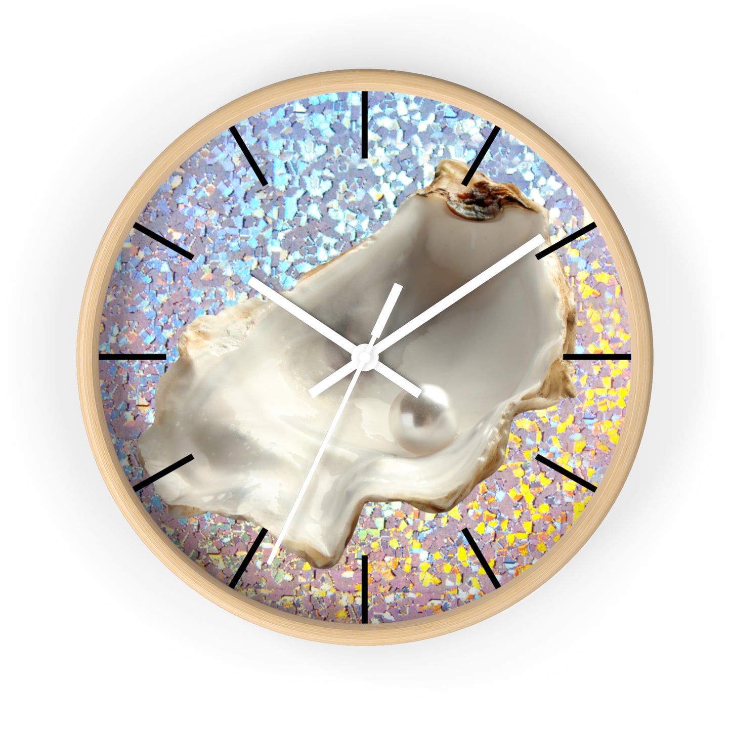 Wall Clock, Disco White Pearl Oyster, Hands/Base Variants