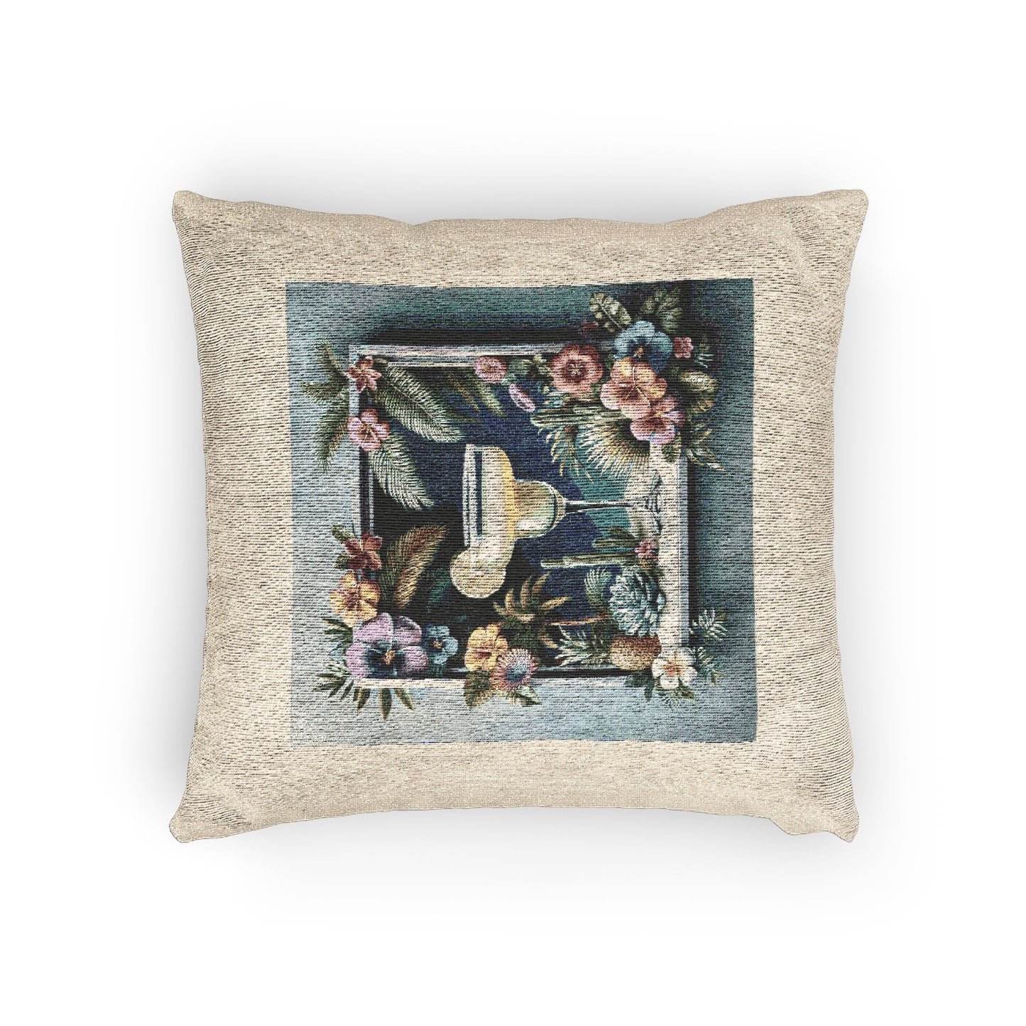 Woven Pillow, 17"W x 18"L ~ Tropical Margarita