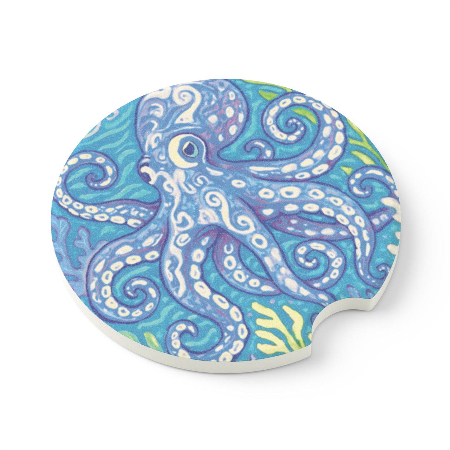 Soapstone Car Coaster - Blue Kraken Joe