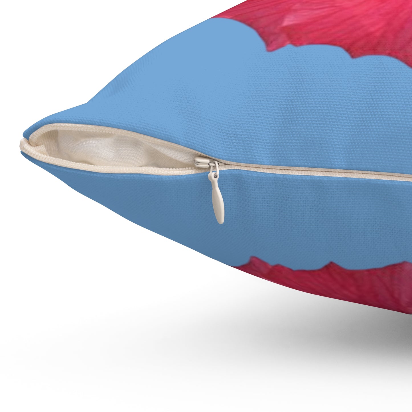 Decorative Pillow - Accent Cushion, 4 Sizes / Photo Pink Hibiscus, Lt. Blue