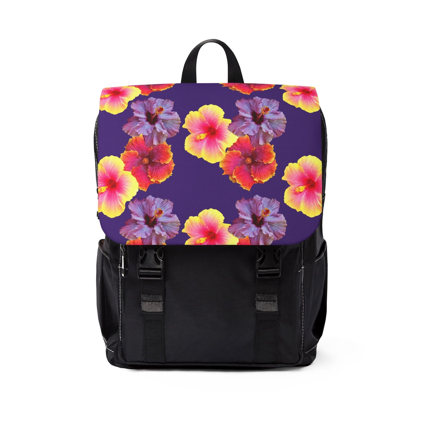 Hibiscus Flowers Trio/Purple Casual Backpack - Perfect for Everyday Adventures