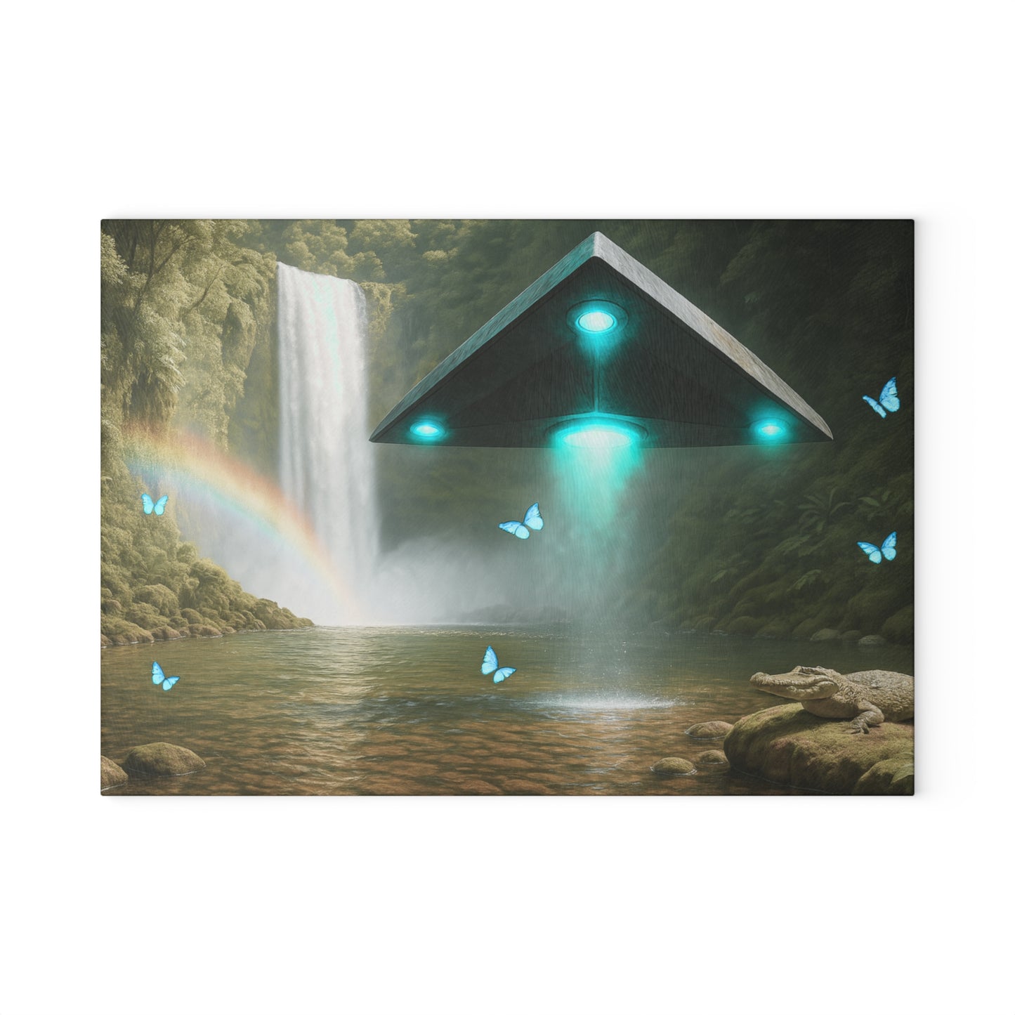 Glass Cutting Board, 2 sizes - UFO and Waterfall