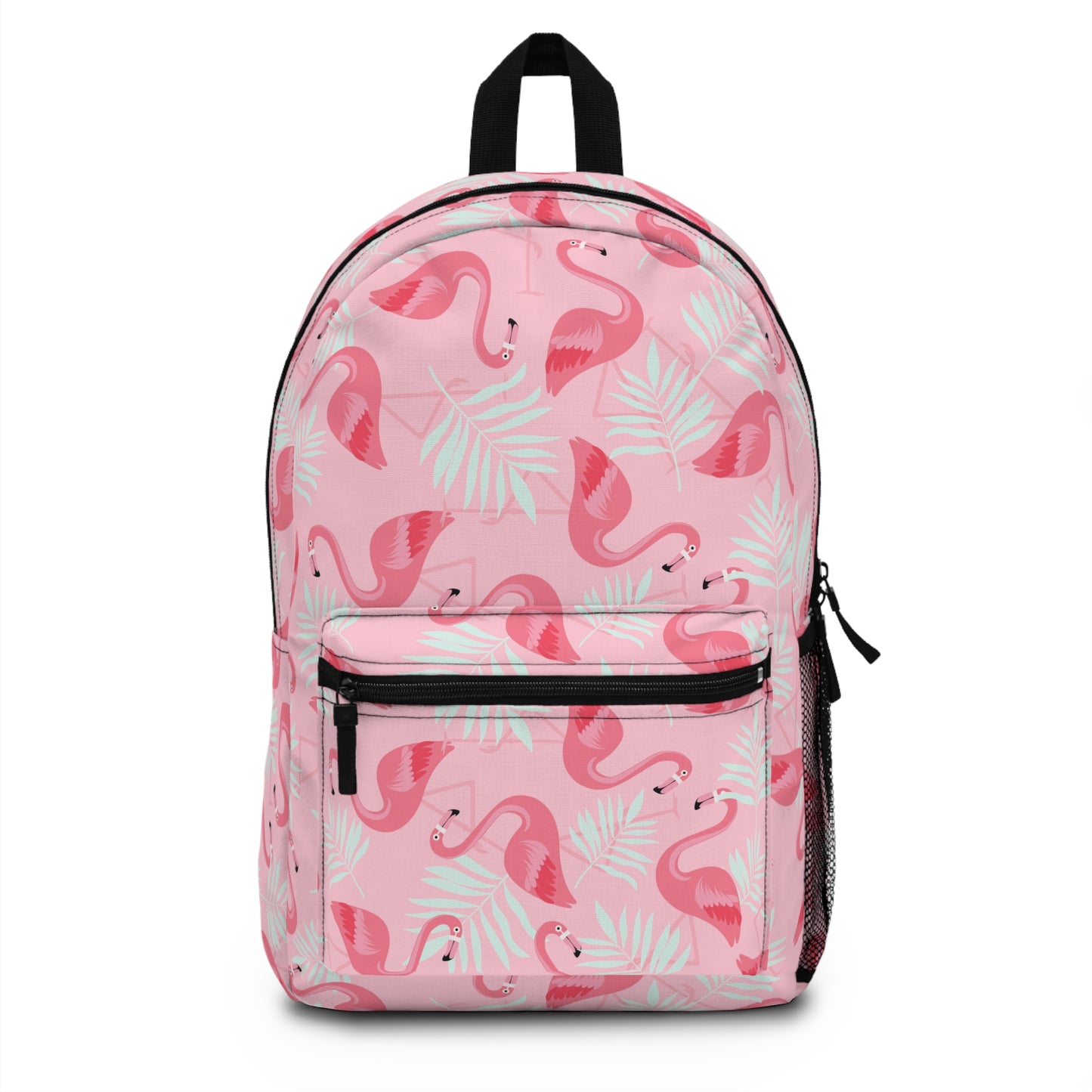 Tropical Floral Backpack  / Flamingo and White Palms