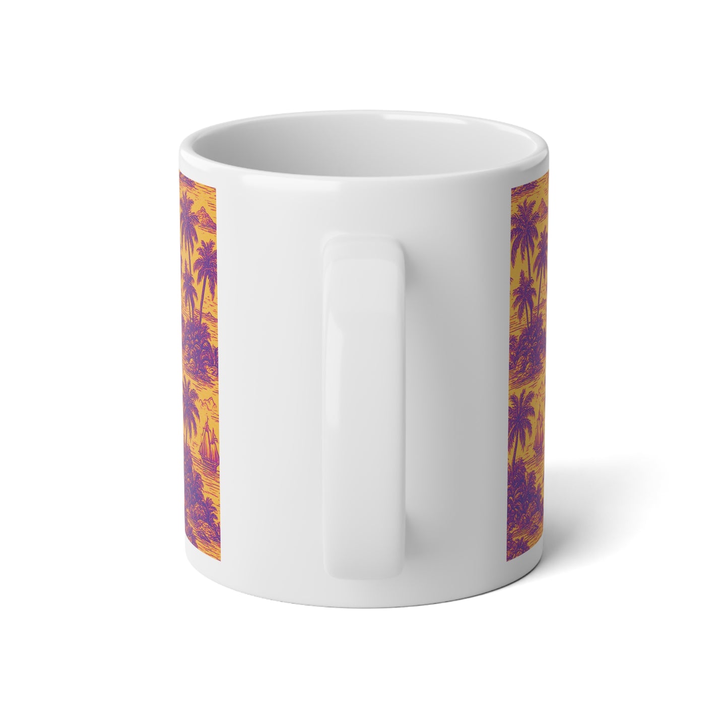 Jumbo Mug, 20 oz | Tropical Toile Trip, Orange