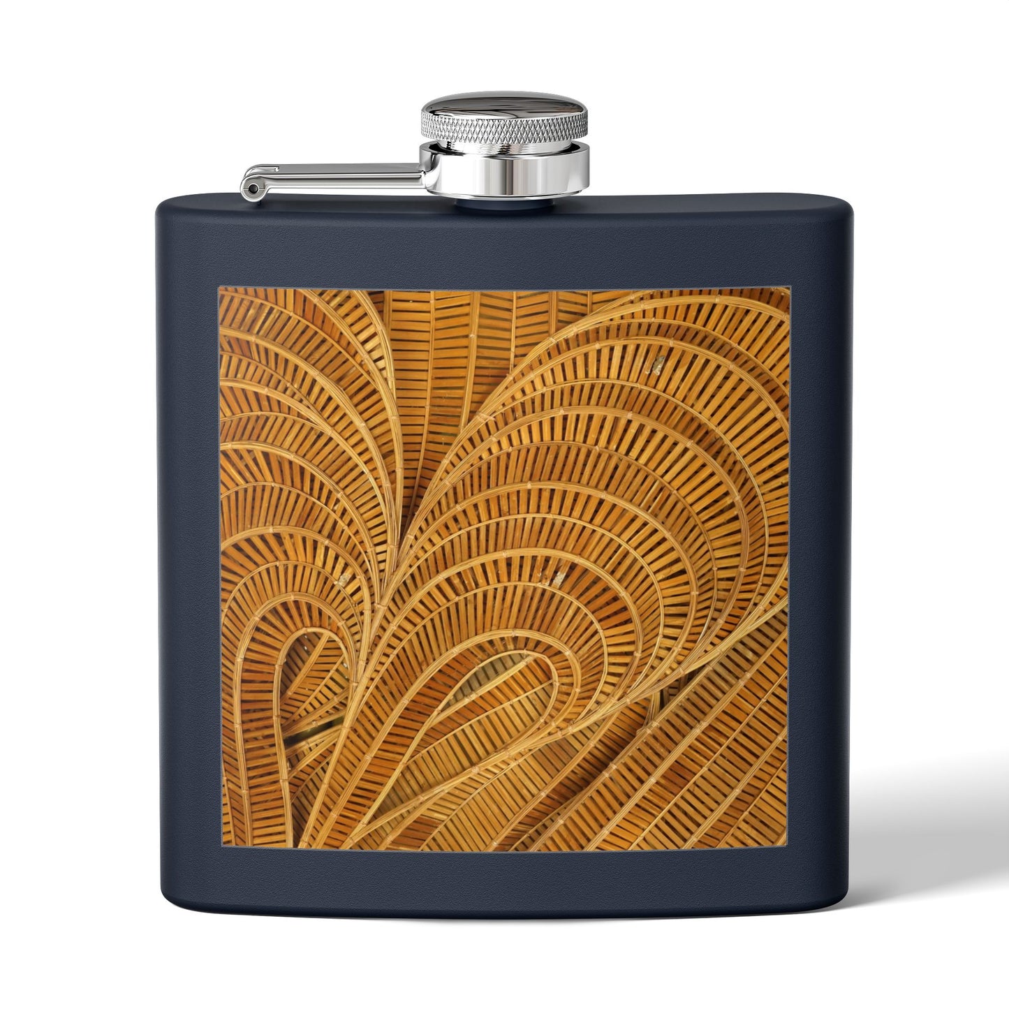 Tropical Stainless Steel 6 oz. Flask, Many Colors  – Natural Bamboo Swoosh