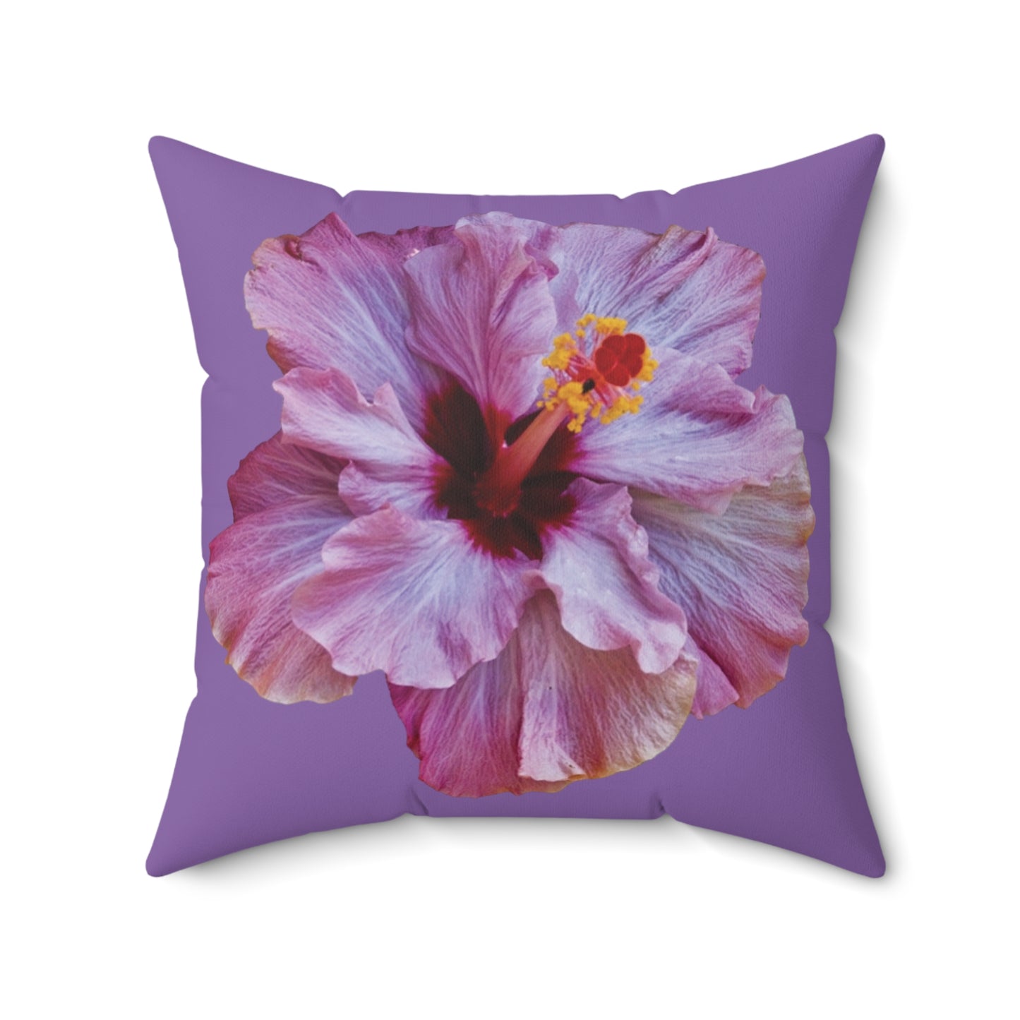 Decorative Pillow - Accent Cushion, 4 Sizes / Photo Purple Hibiscus, Lt. Purple