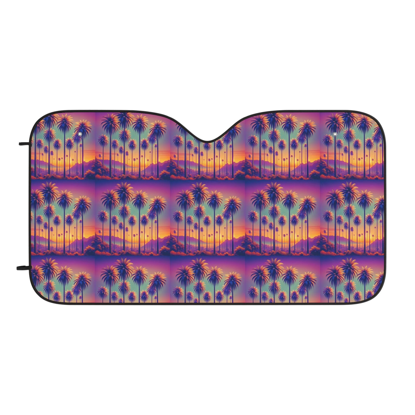 Tropical Botanical Car Sun Shades / Sunset Palms Toile