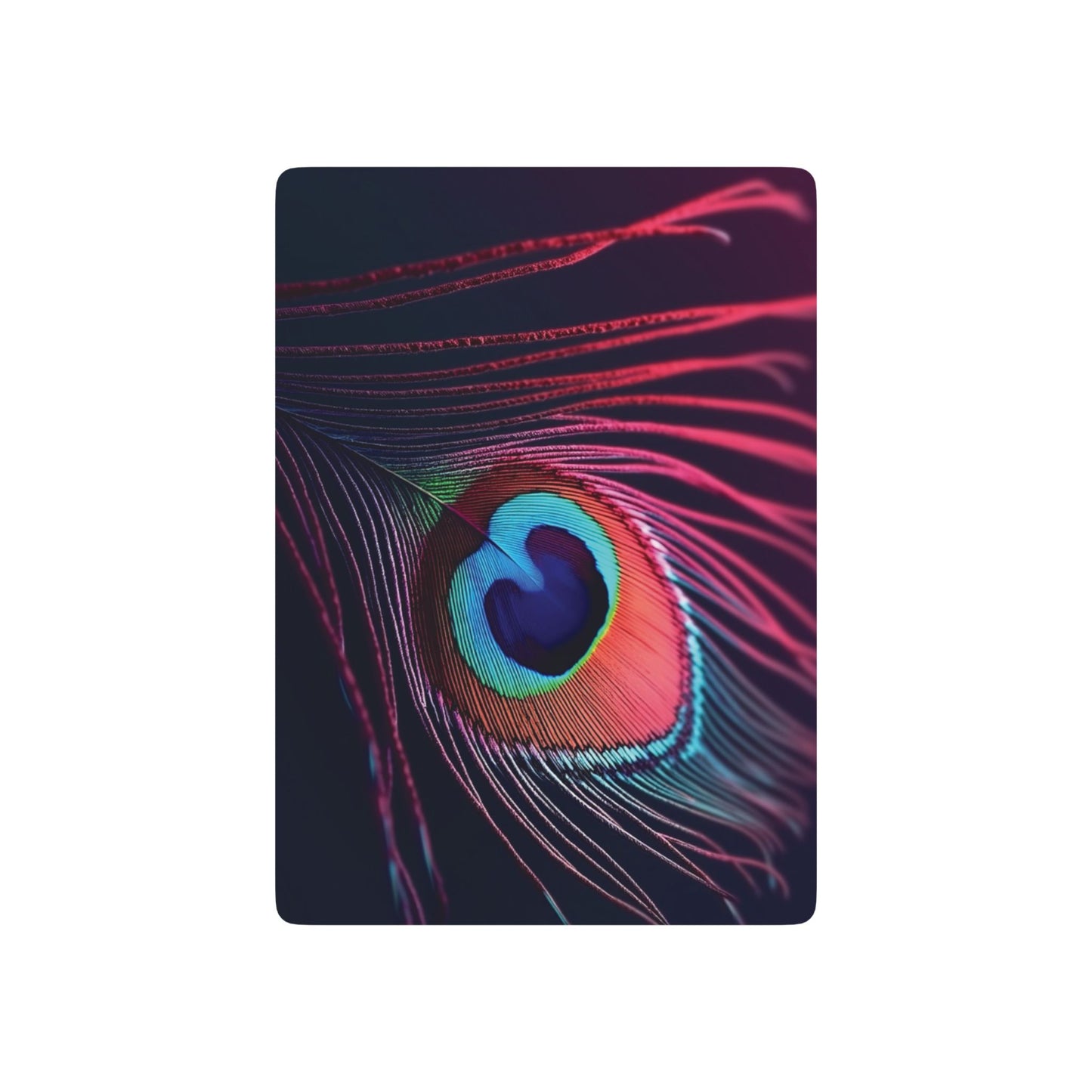 Poker Playing Cards - Peacock Eye Feather, Magenta