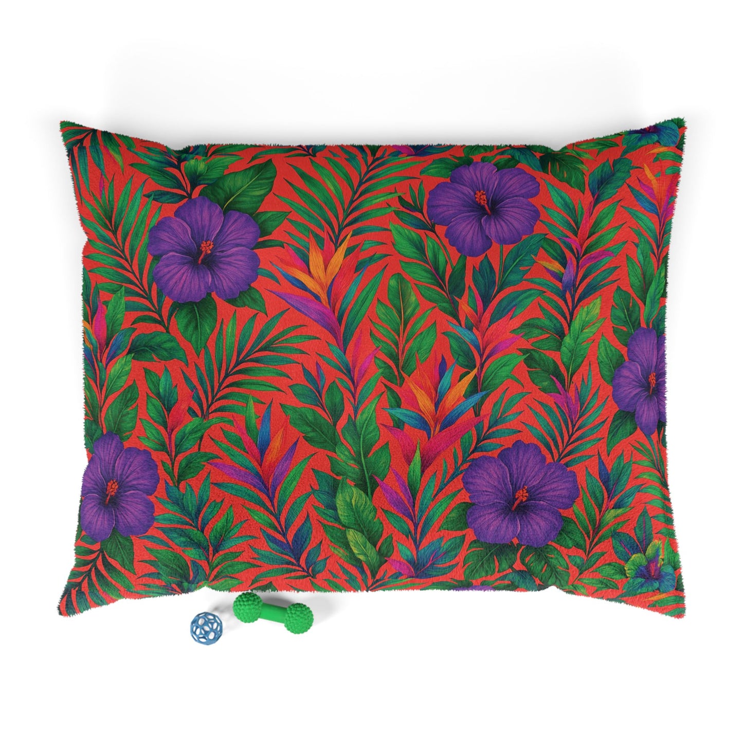 Pet Bed - Cozy and Fun Dog or Cat Bed for Tropical Lovers / Midnight Flower Coral