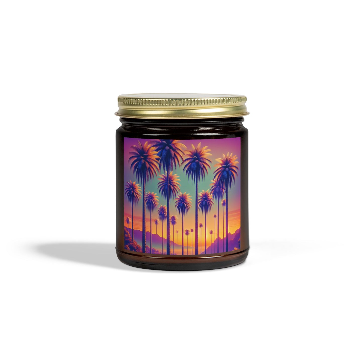 Scented Candles, Coconut Apricot Wax (4oz, 9oz) - Sunset Palms