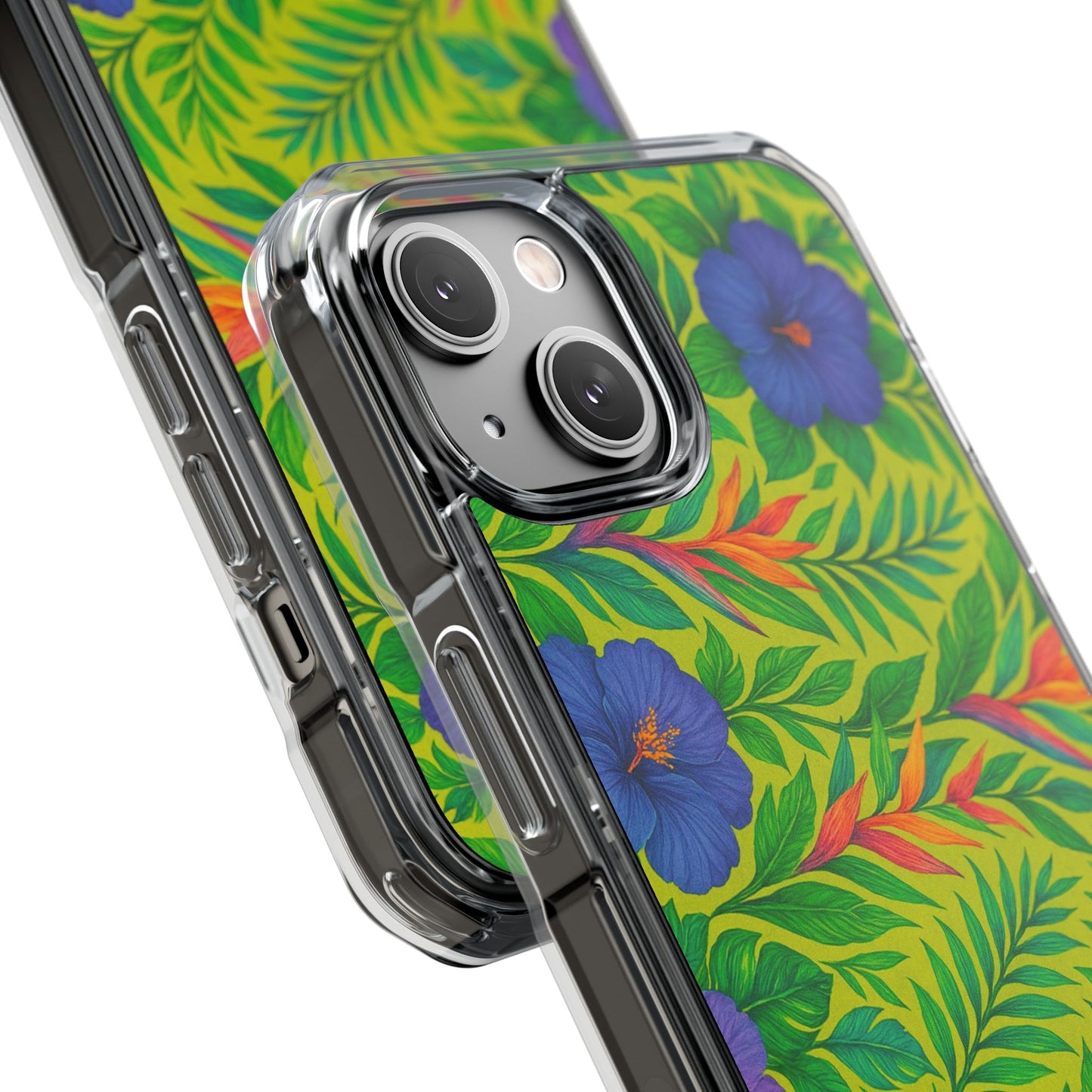 Midnight Flower Lime Magnetic Clear Phone Case, Many Models