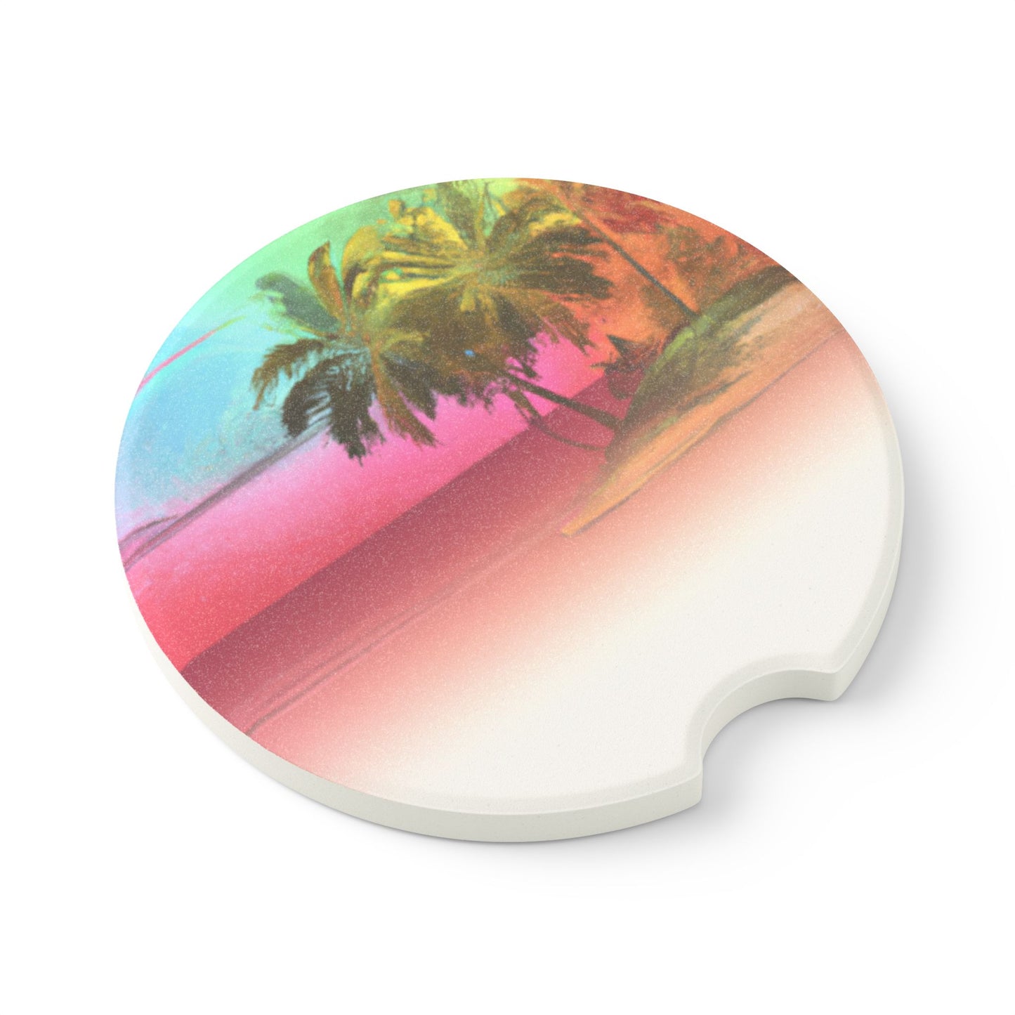 Soapstone Car Coaster - Watercolor Sunset