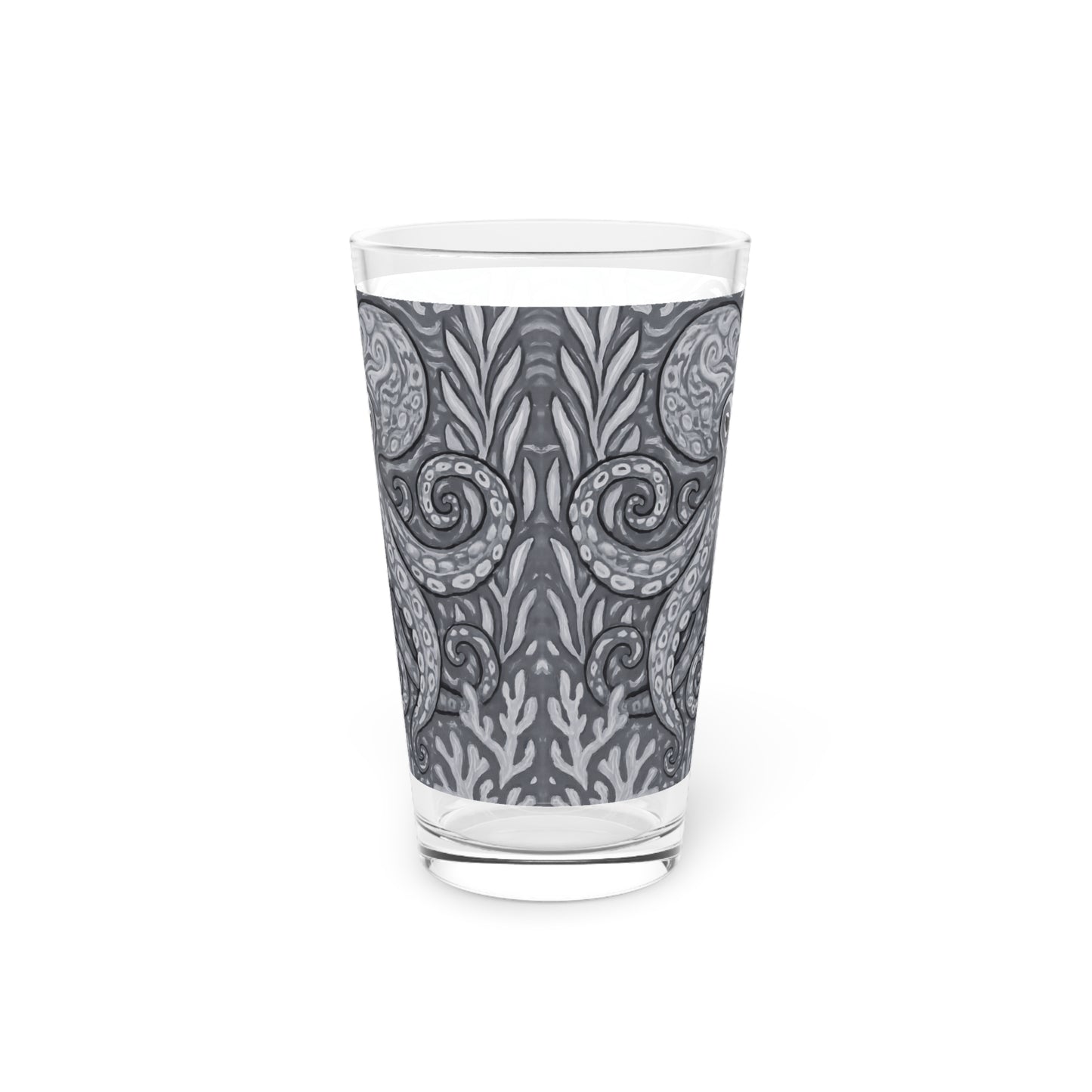 Pint Glass, 16oz - Octopus Kraken Joe, Noir