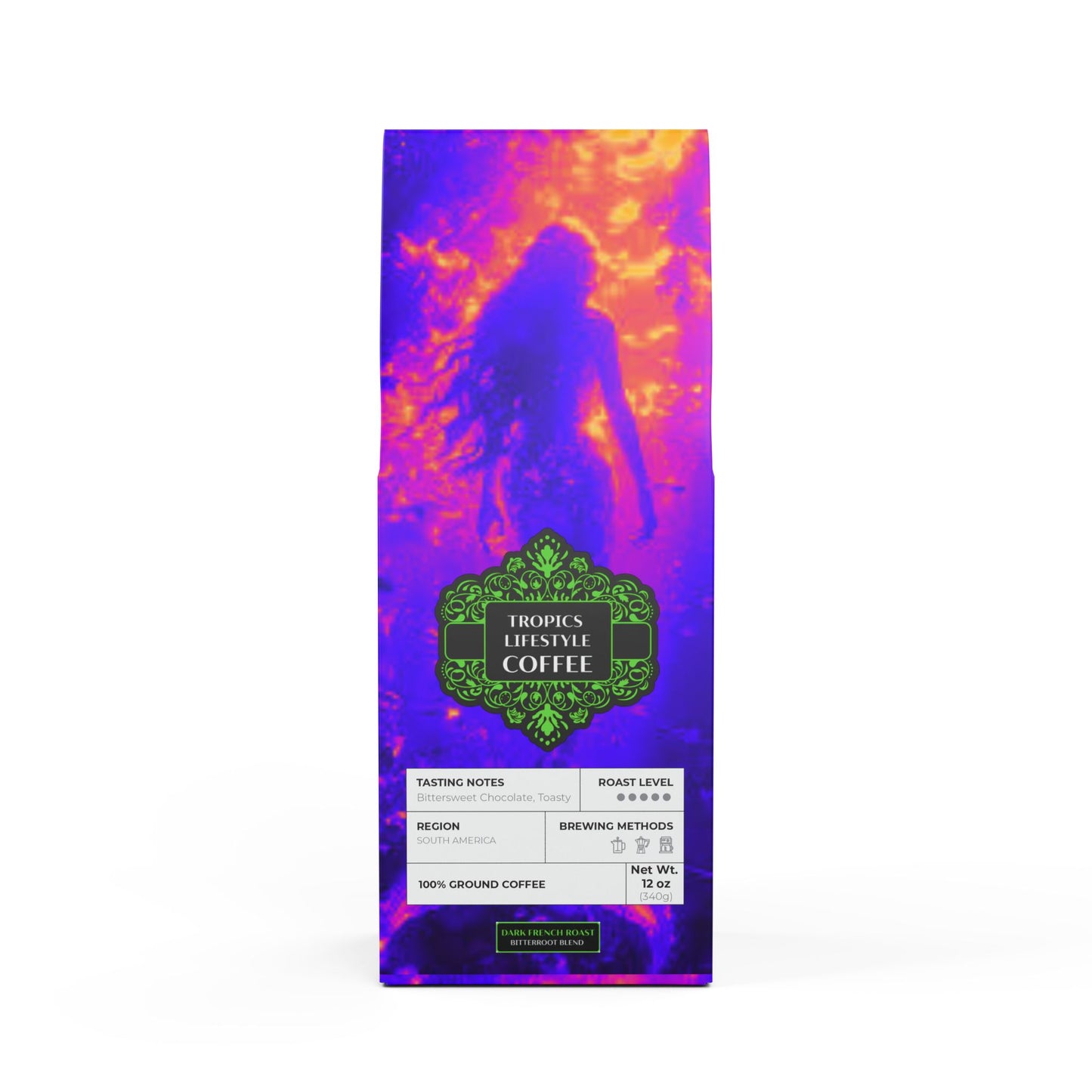 Black Coral Blend™ (Dark French Roast) Specialty Grade Craft Coffee / Solo Mermaid, Pop