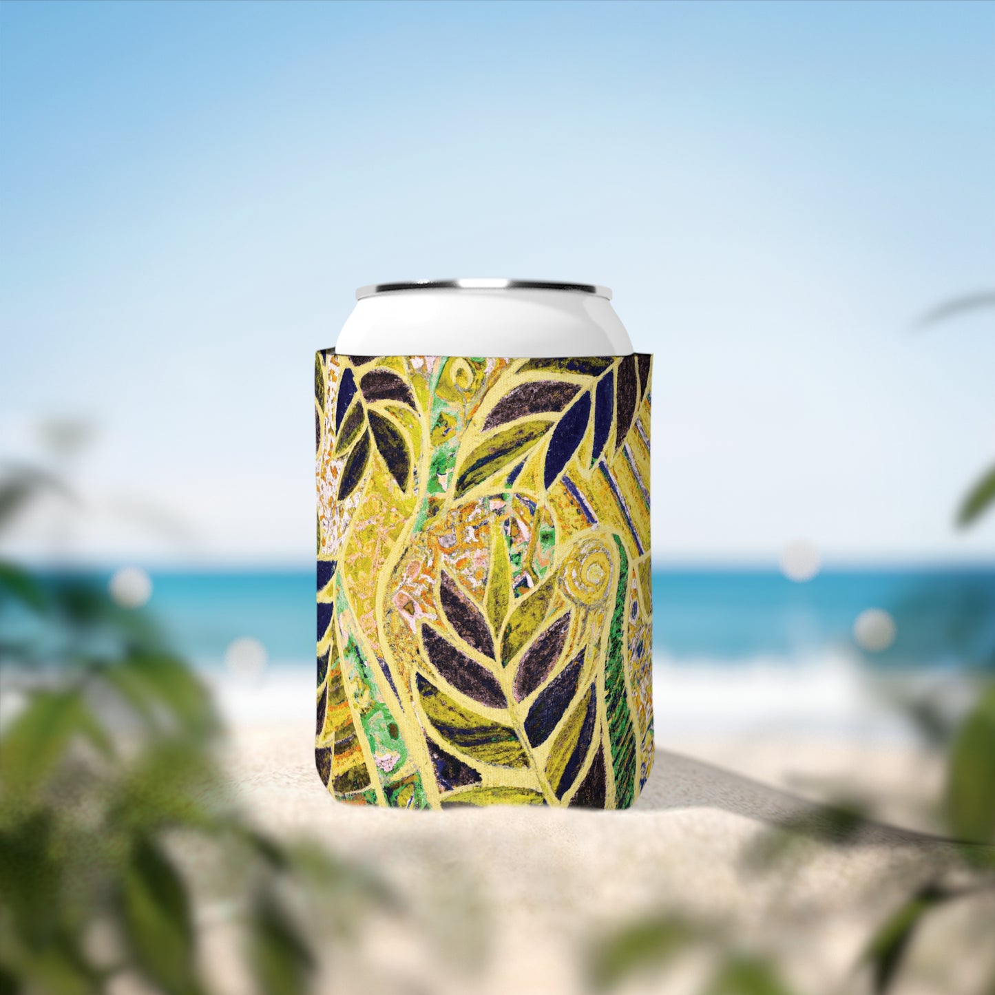 Amazon Whimsy/Yellow Can Cooler Sleeve - Perfect for Outdoor Picnics