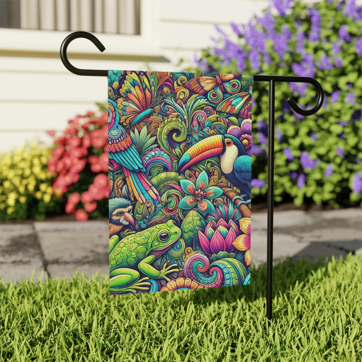 Tropical Garden Flag - Perfect for Outdoor Decor / Rainforest Funday