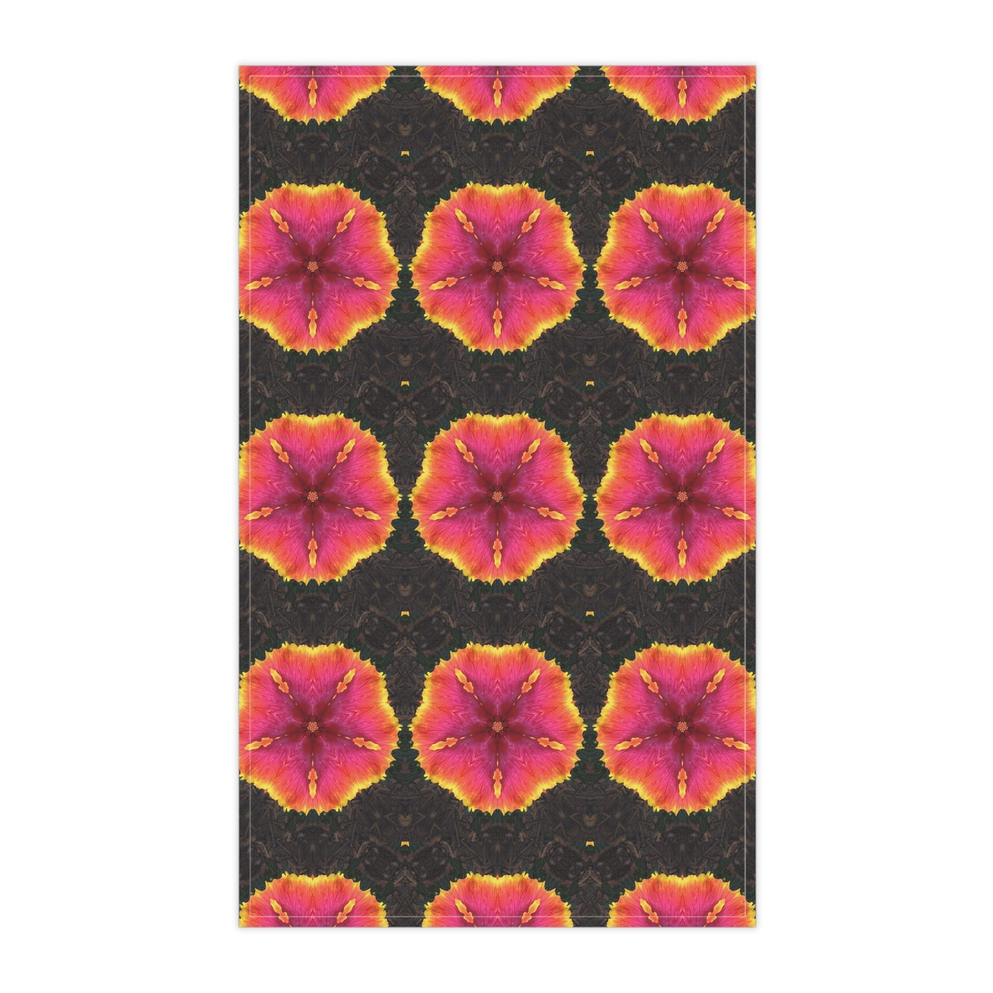 Tea Towels (cotton, poly), Hibiscus Kaleidoscope #1