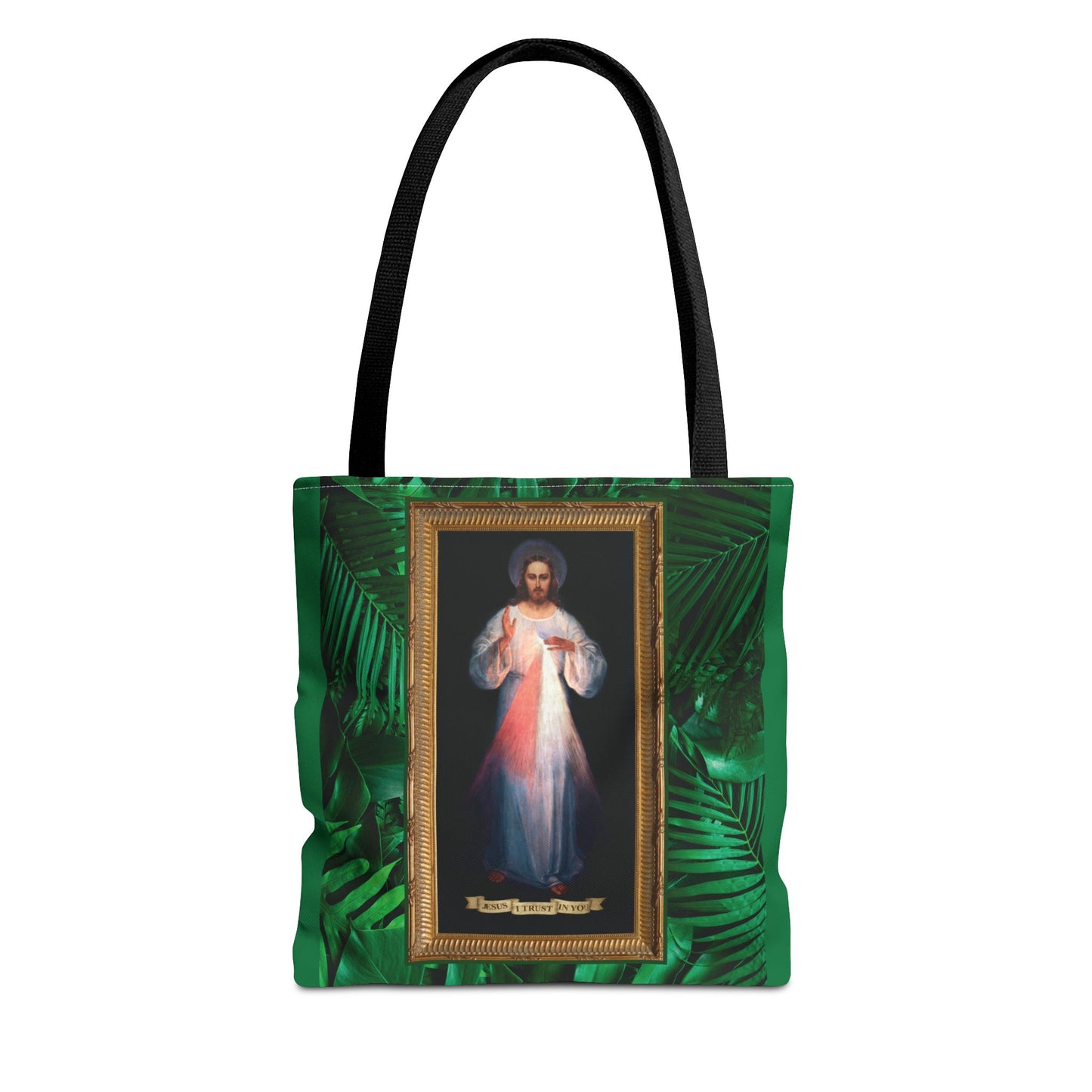 Religious Divine Mercy Tropical Tote Bag - 3 Sizes