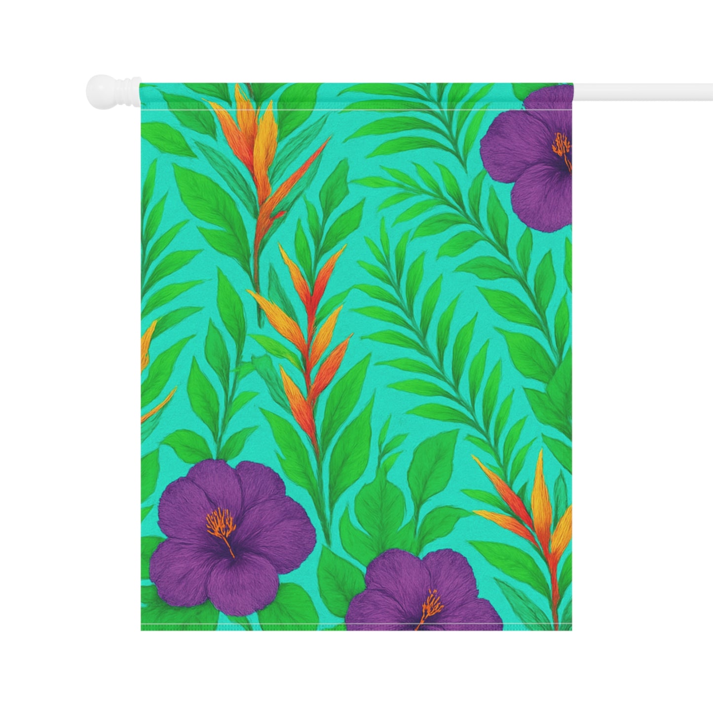 Tropical Garden Flag - Perfect for Outdoor Decor / Midnight Flower, Turquoise