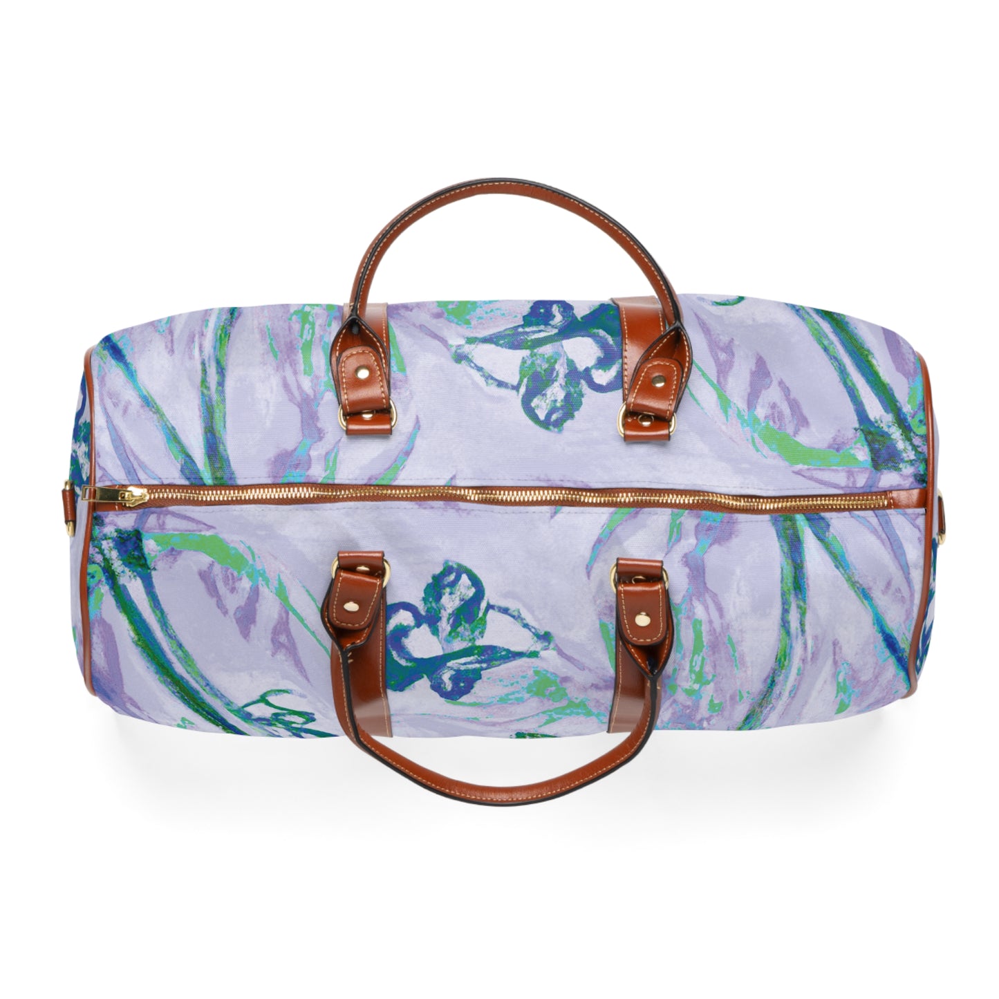 Tropical Waterproof Travel Bag - Perfect for Beach Getaways / Tropical Doodles, Lilac