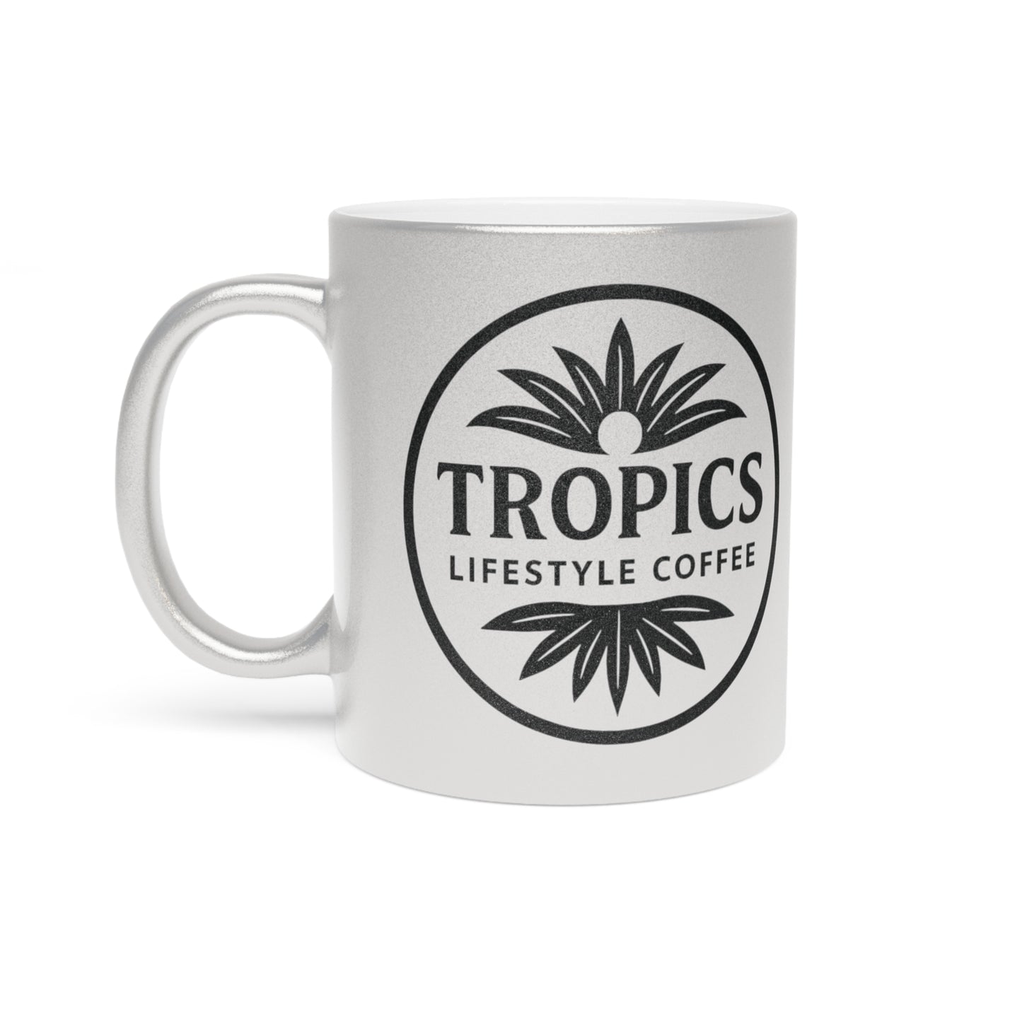 Tropical Metallic Mug, Gold or Silver - TLCoffee Art Box Logo
