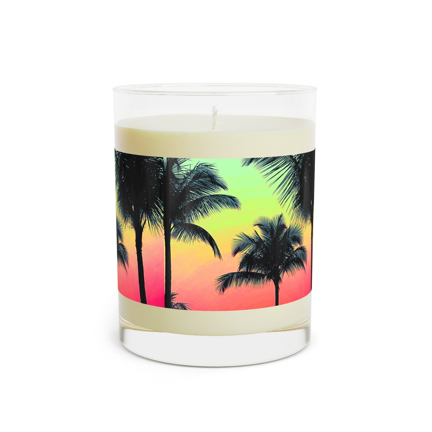Palm Glow Sangria Scented Candle - 11oz Full Glass, Tropical Decor