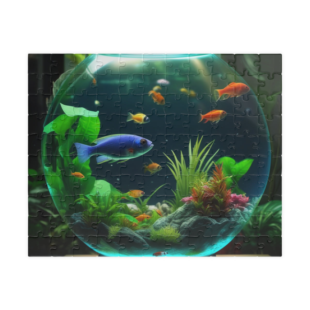 Fish Bowl #1 Tropical Puzzle, 4 Sizes - Relaxing Jigsaw for Island Vibes