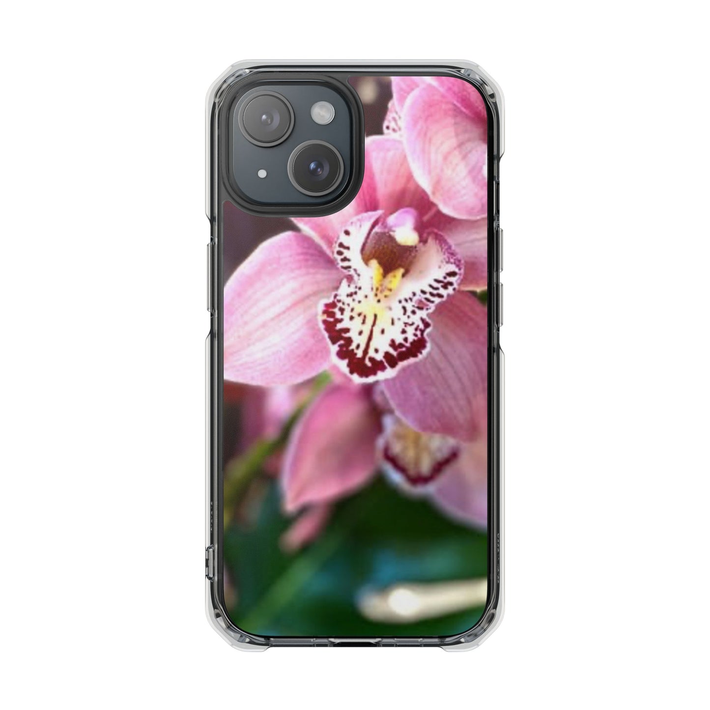 Pink Orchid/Photo Magnetic Clear Phone Case, Many Models