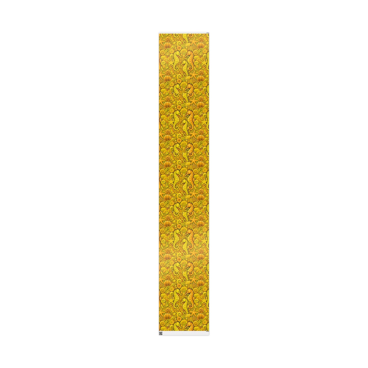 Wrapping Paper - Tropical Gift Wrap for All Occasions, 3 Sizes/2 Finishes / Seahorses, Yellow