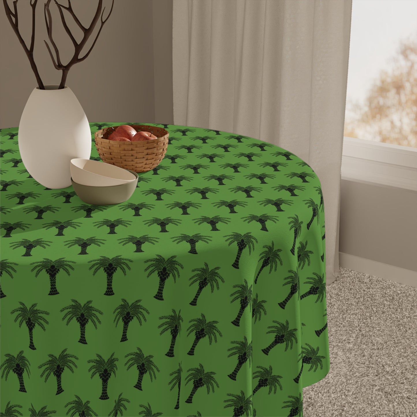 Micro Palm Glory/Green ~ Square Tablecloth, 55" x 55"