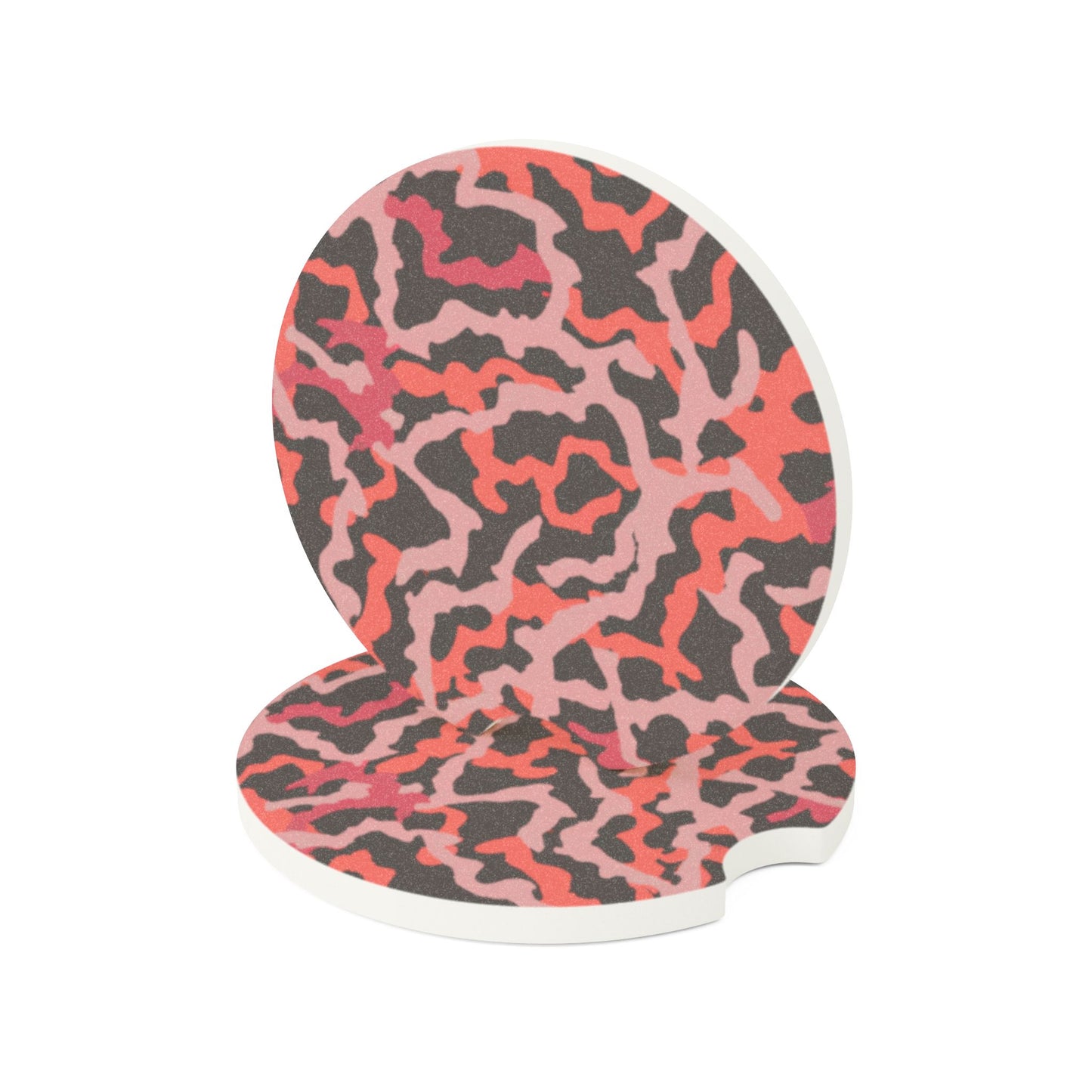 Soapstone Car Coaster - Coral Threads/Red