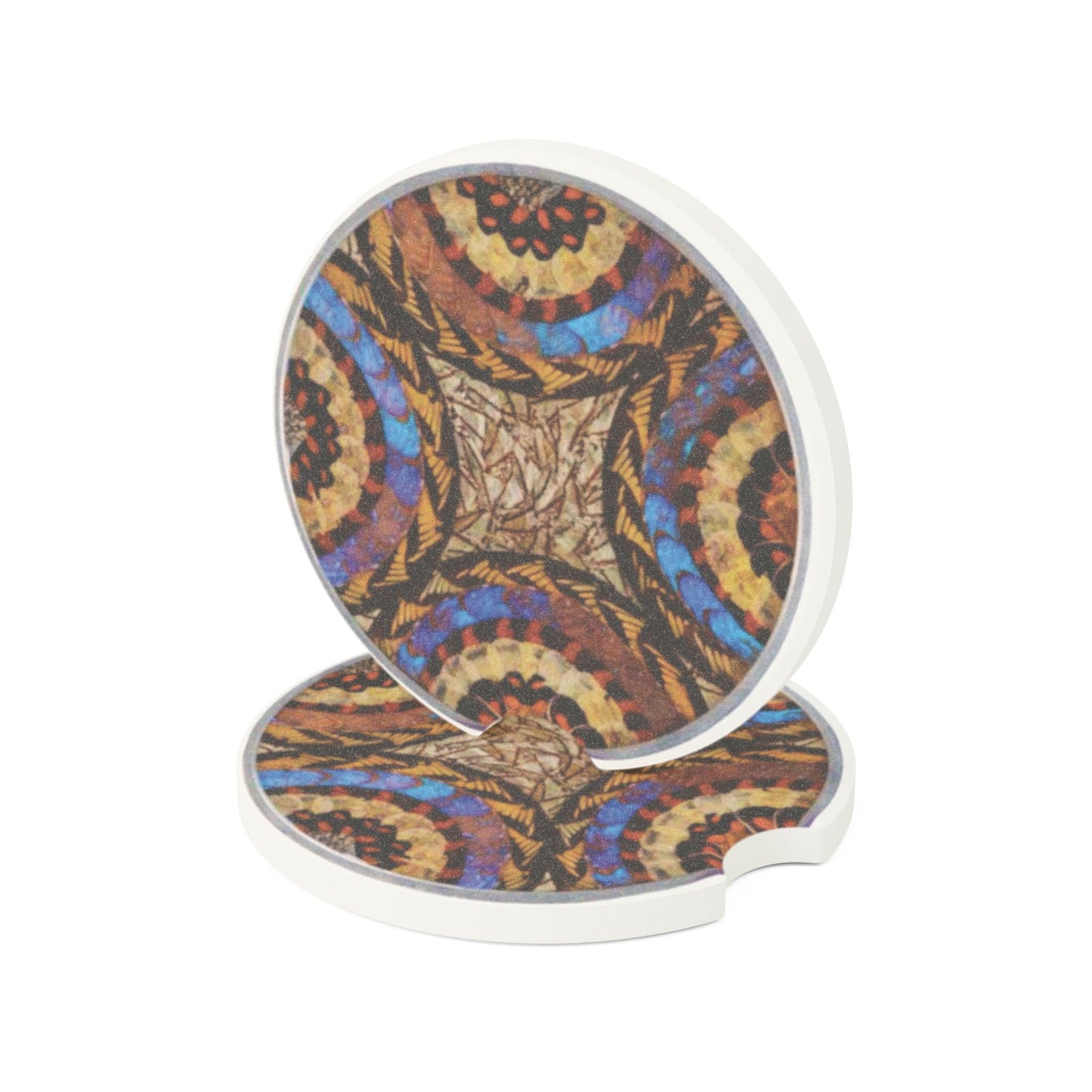 Soapstone Car Coaster - Real Butterfly Wing Plate #3