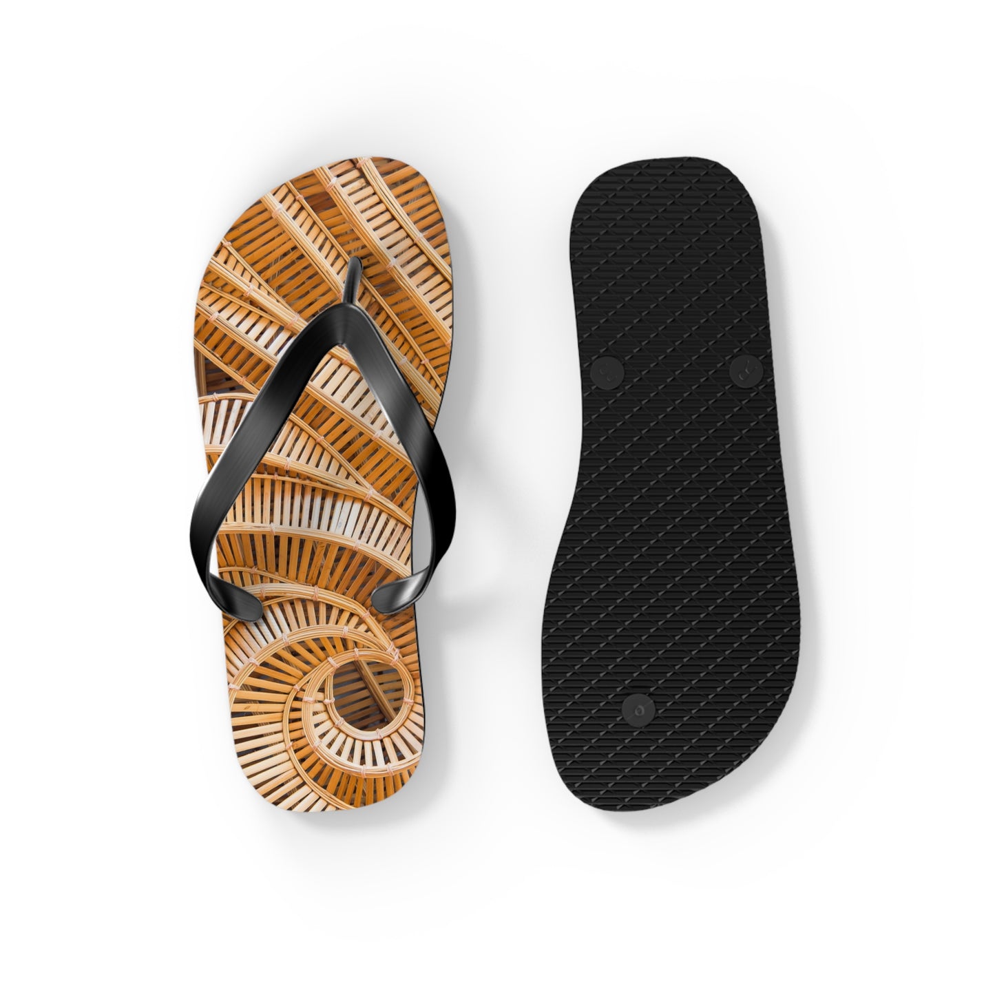 Flip Flops - Natural Bamboo Spiral