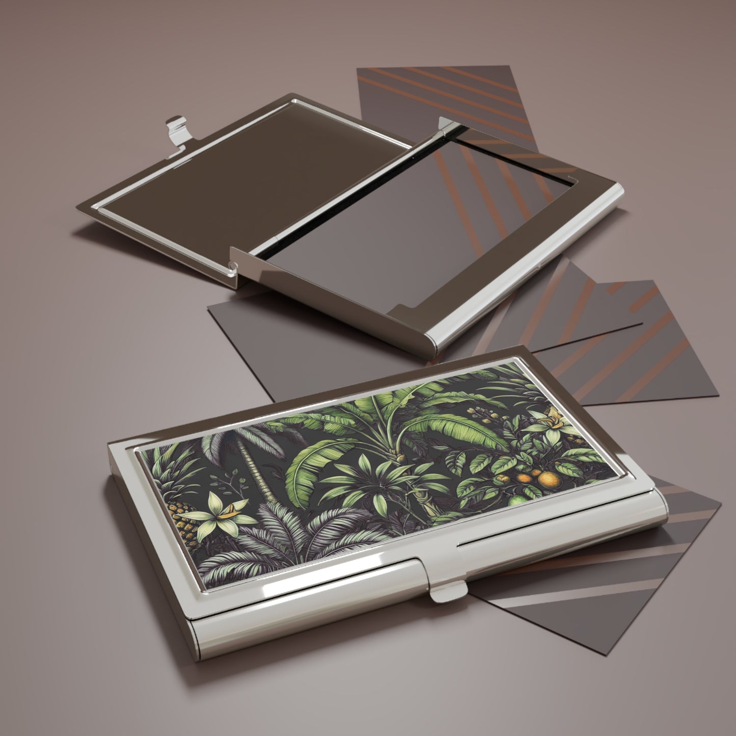 Business Card Holder/Case ~ Palms and Tropical Fruit, Back