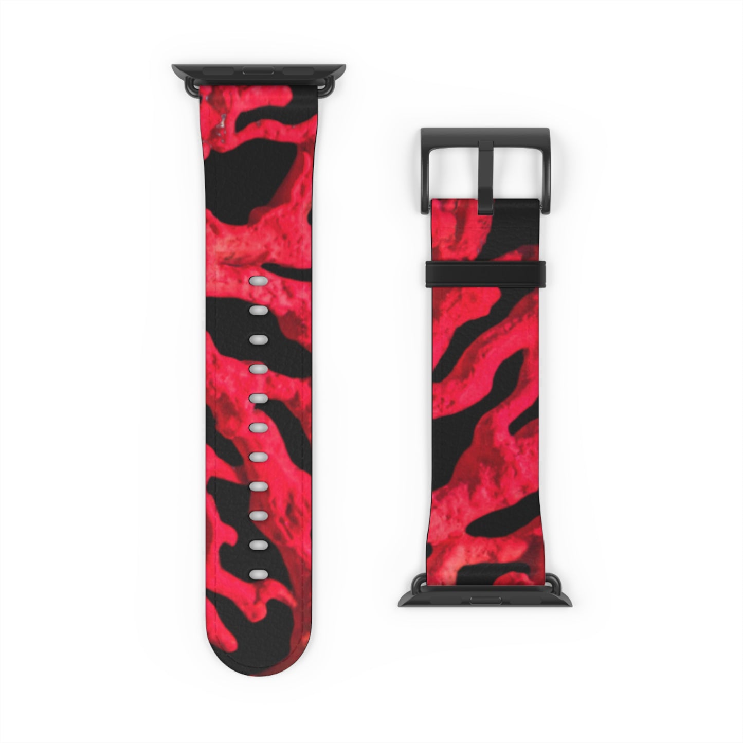 Apple Watch Band - Red Coral, black background