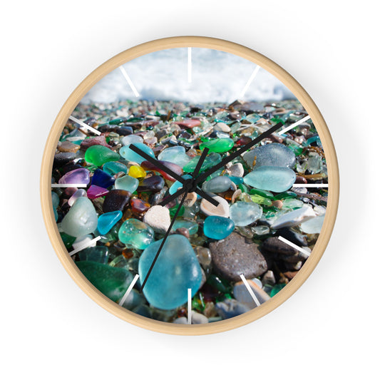 Beach Glass Photo Wall Clock - Perfect for Ocean Lovers