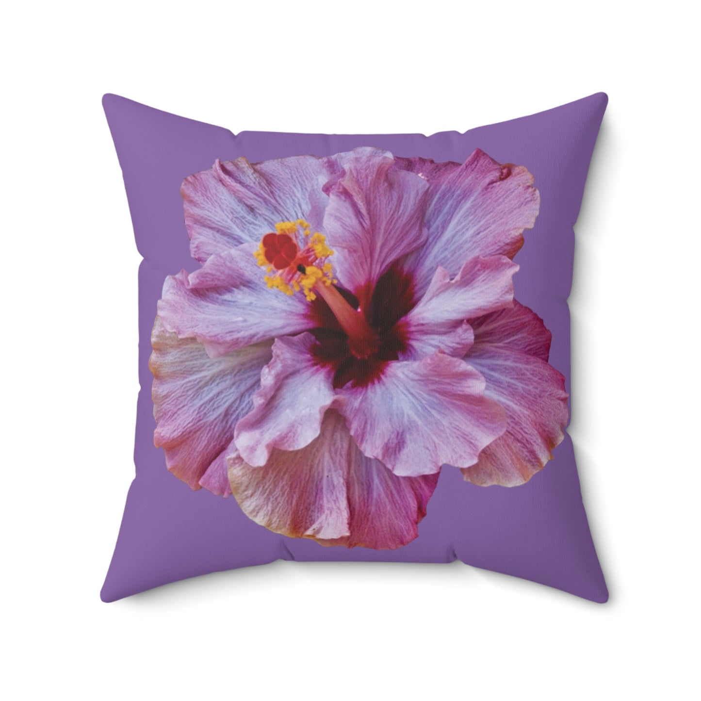 Decorative Pillow - Accent Cushion, 4 Sizes / Photo Purple Hibiscus, Lt. Purple