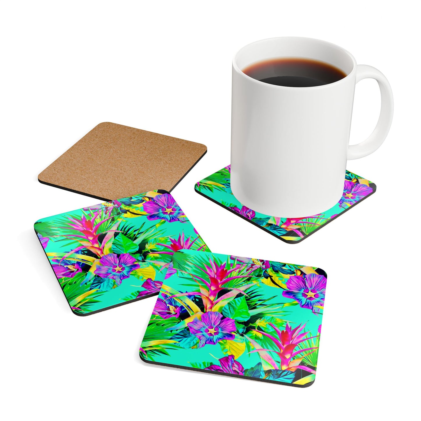 Coaster Set - Plant=Palooza, turquoise