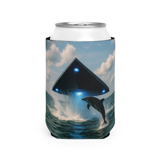 UFO and Dolphin Can Cooler Sleeve - Perfect for Outdoor Picnics