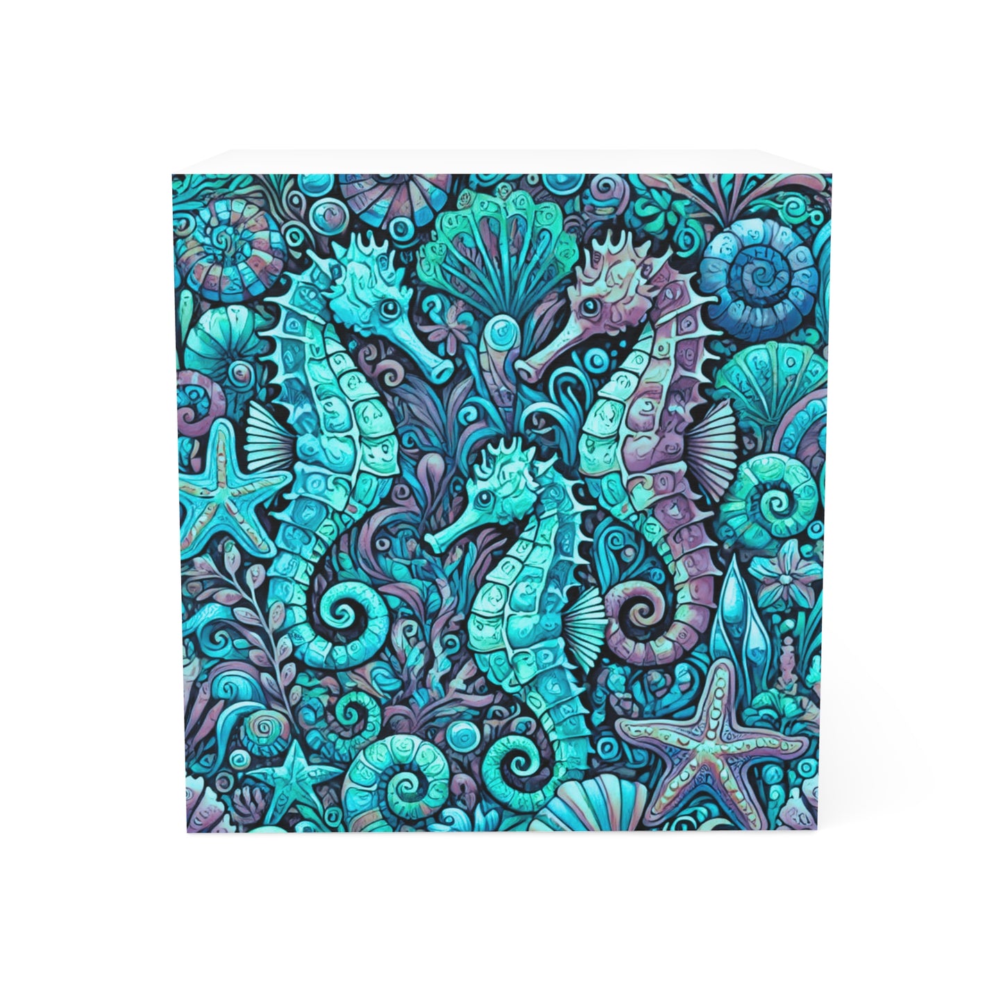 Note Cube - Seahorse Trio/Turquoise