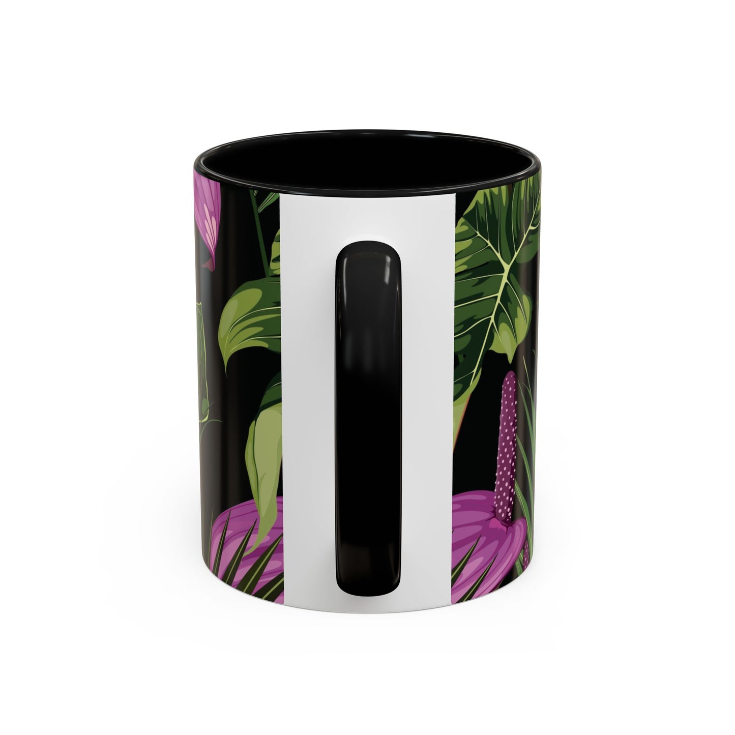 Accent Coffee Mug - Fun Tropical Drinkware for Flower Vibes /Anthurium and Palm