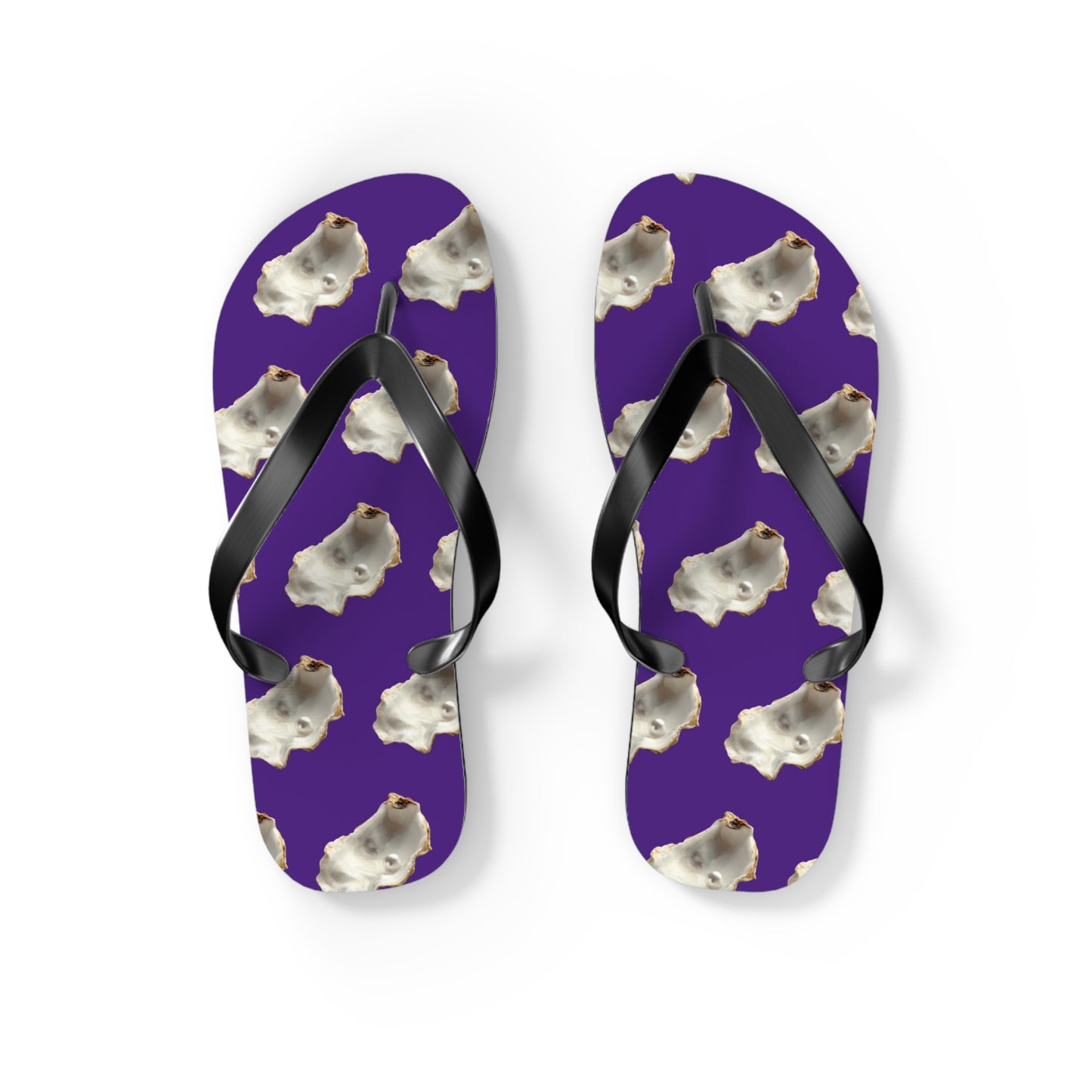 Flip Flops - White Pearl Oyster, purple