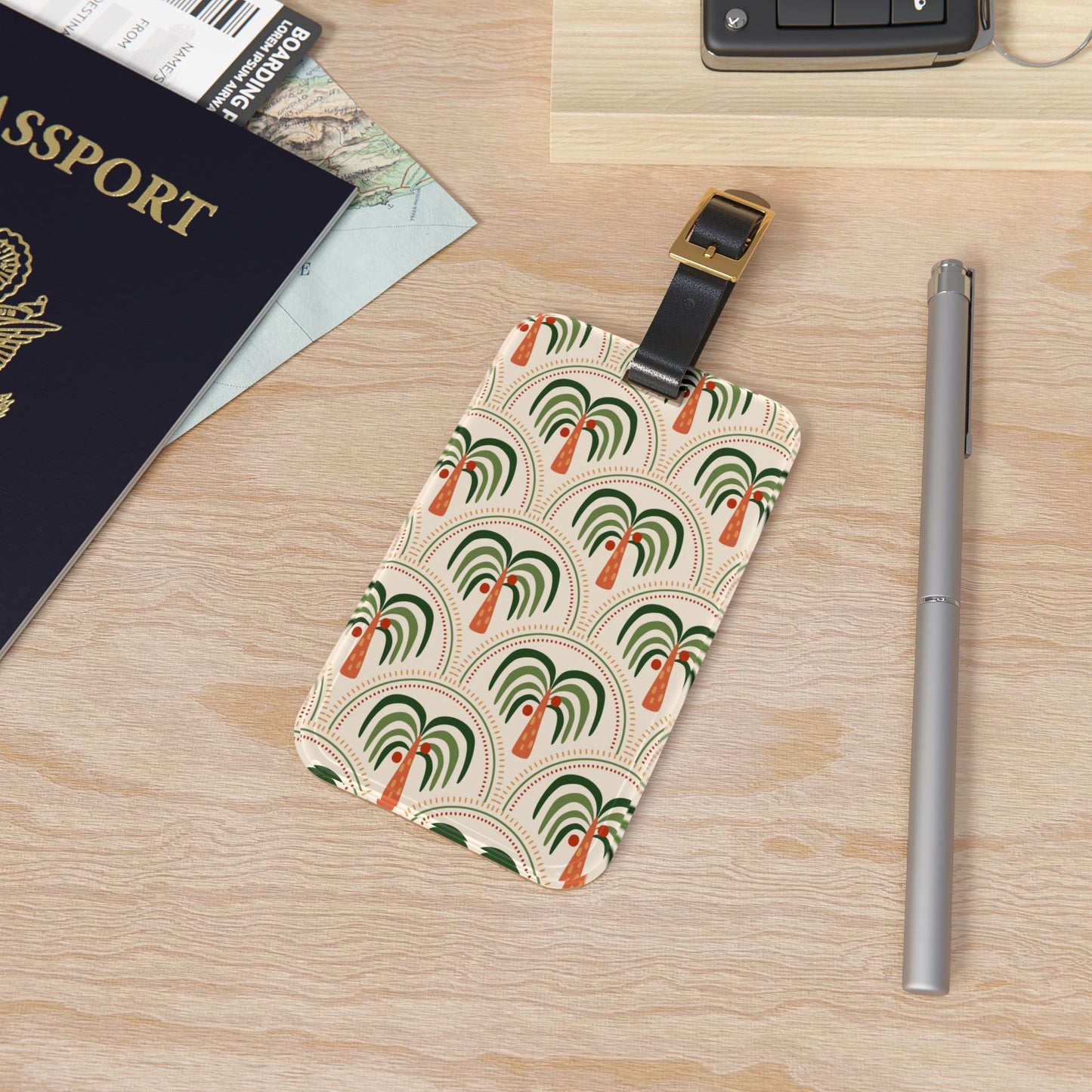 Luggage Tag - Stylized Mosaic Palms