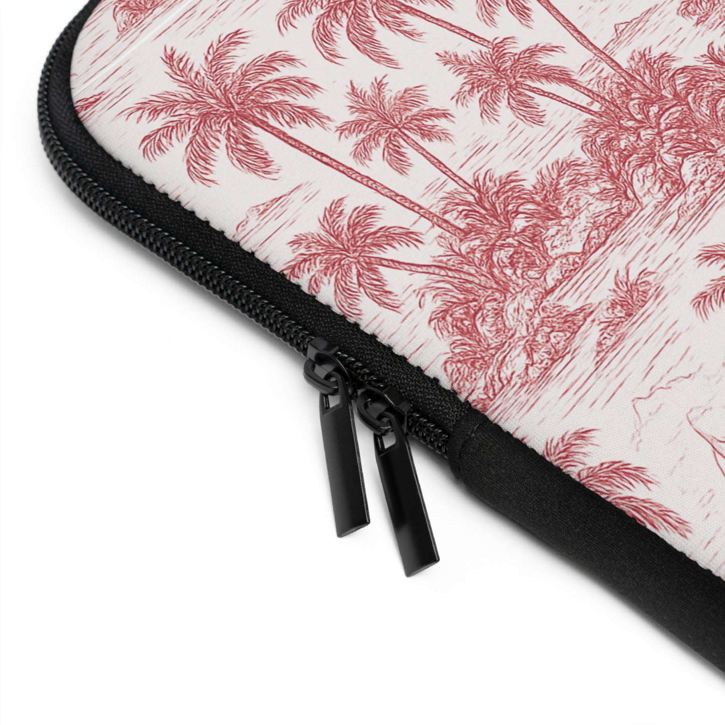 Tropical Laptop Sleeve, 5 Sizes - Perfect for Beach Lovers & Students / Faraway Toile, Red